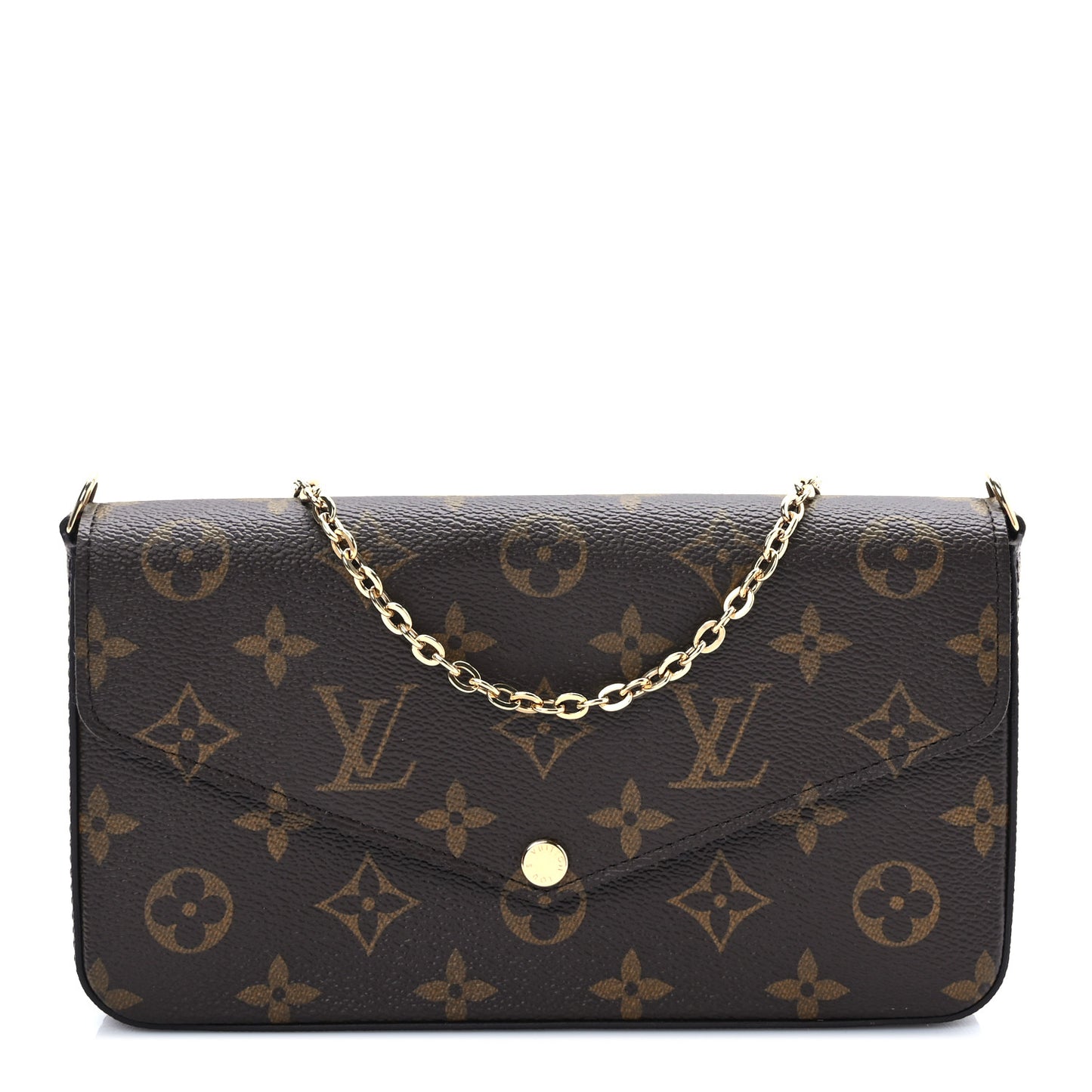 Monogram Pochette Felicie Chain Wallet Fuchsia