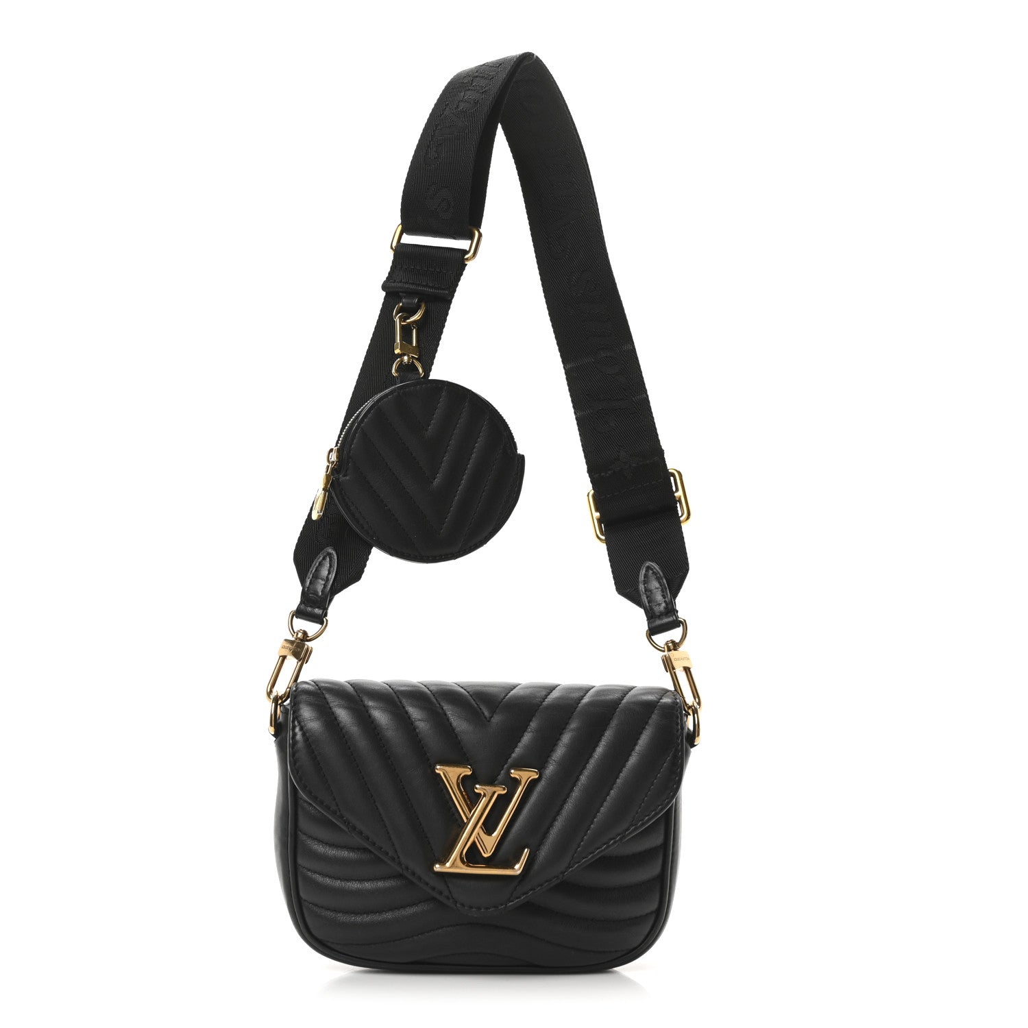 Louis Vuitton Calfskin New Wave Multi Pochette Black 1751036
