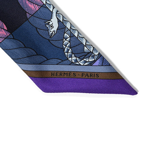 Silk Cavalleria D'Etriers Twilly Violet Bleu Rose