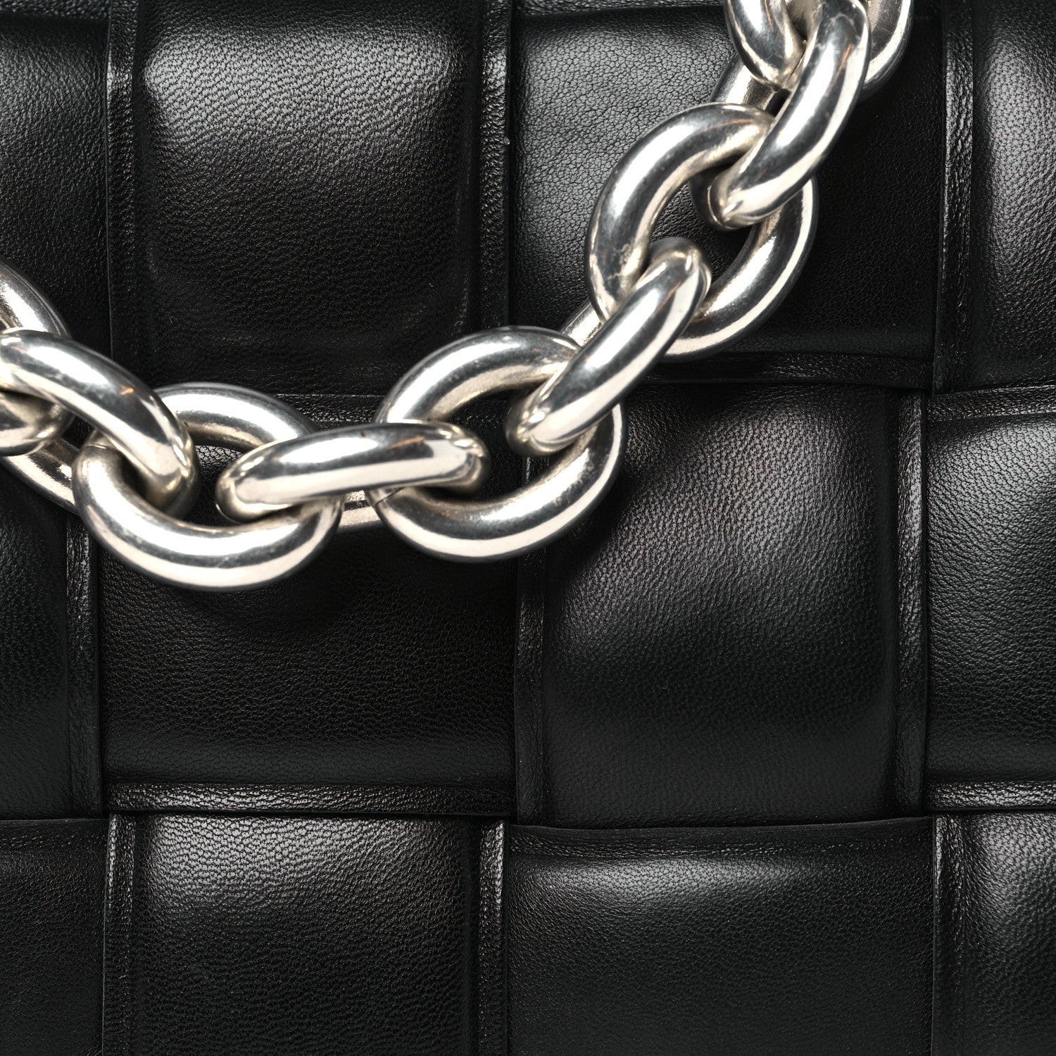 Bottega Veneta BOTTEGA VENETA Lambskin Maxi Intreccio Padded Chain Cassette Crossbody Bag Black 8 of 12