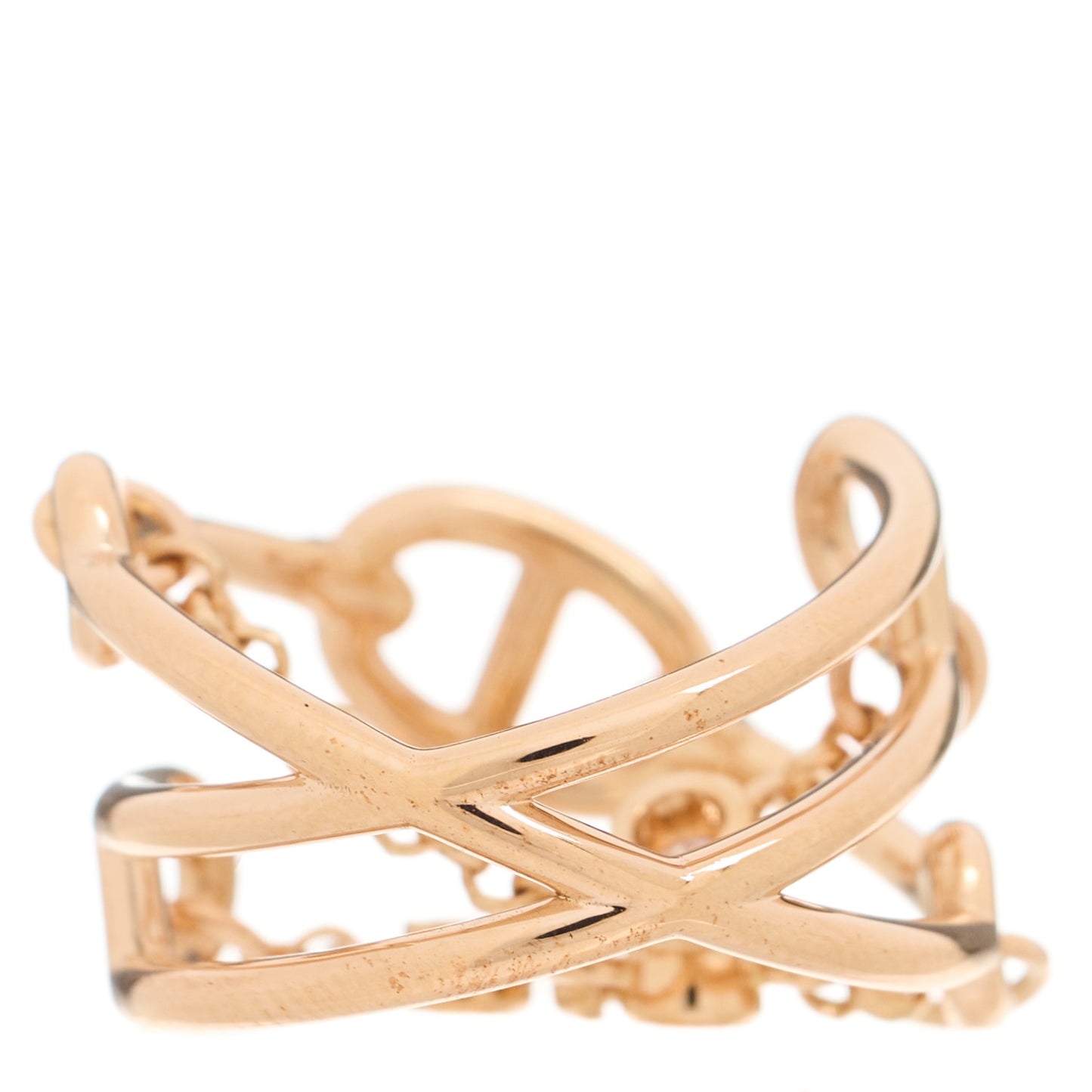 18K Rose Gold Diamond MM Chaine d'Ancre Chaos Ring 52 6