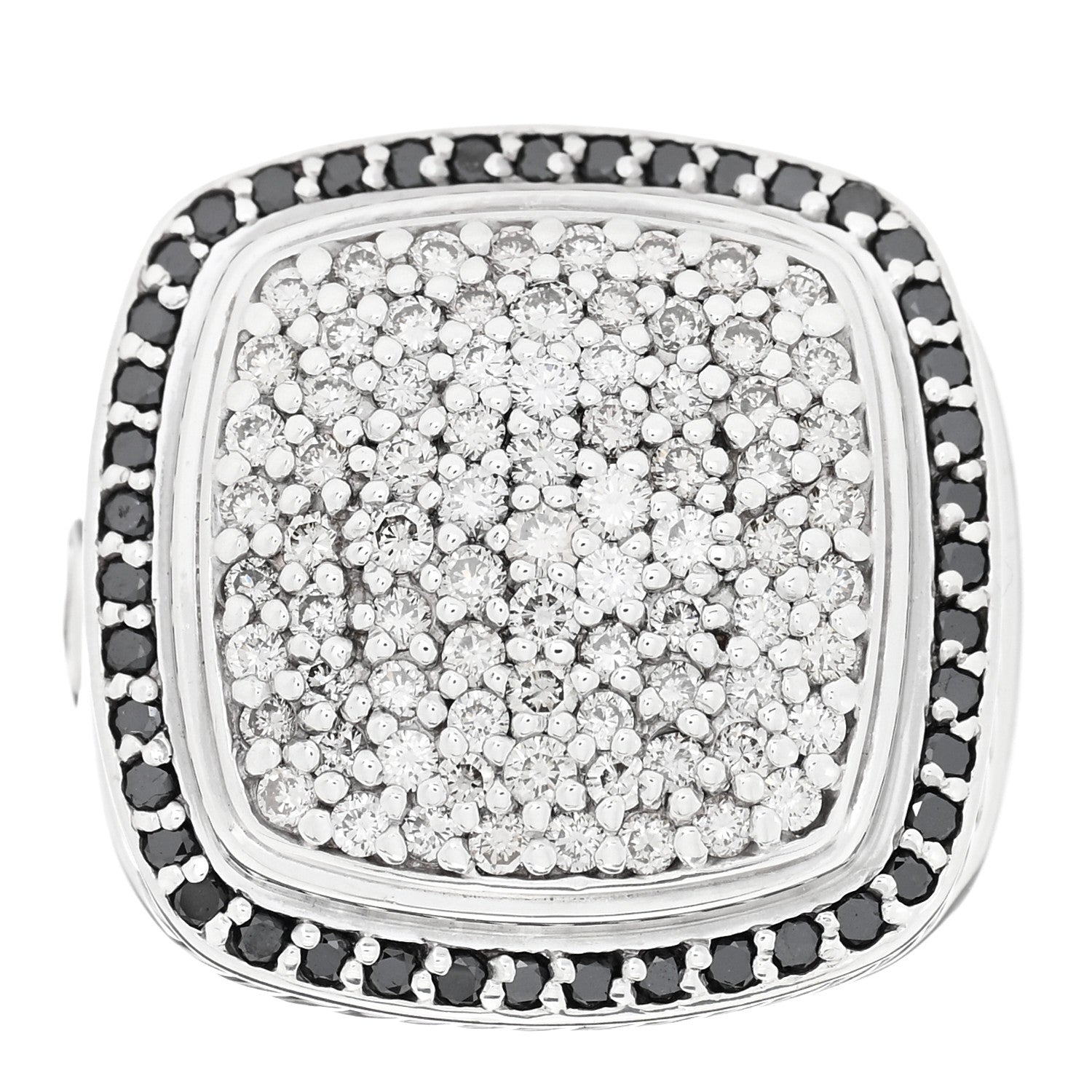 David Yurman Sterling Silver Diamond Black Diamond 14mm Albion Pave Ring 53 6.5 1 of 5
