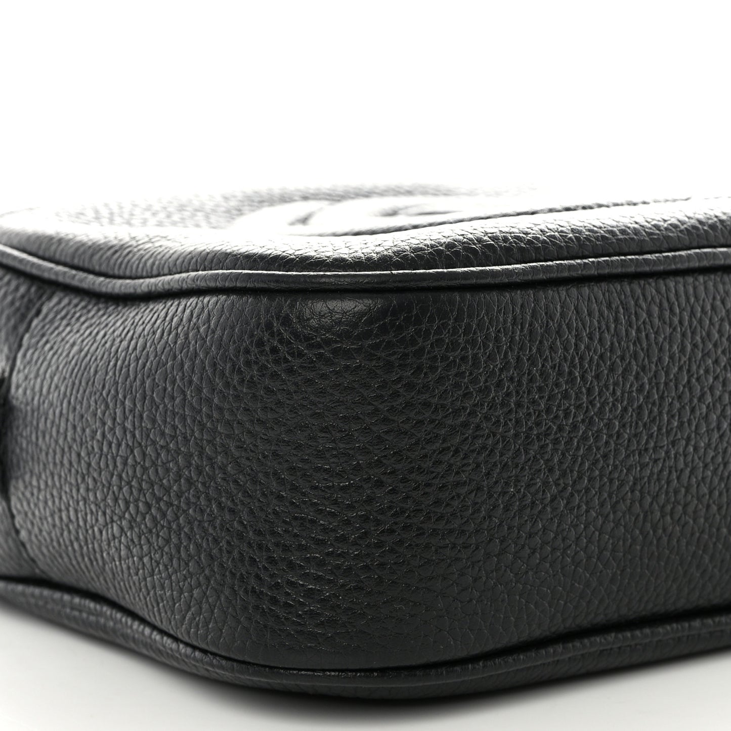 Pebbled Calfskin Small Soho Disco Bag Black