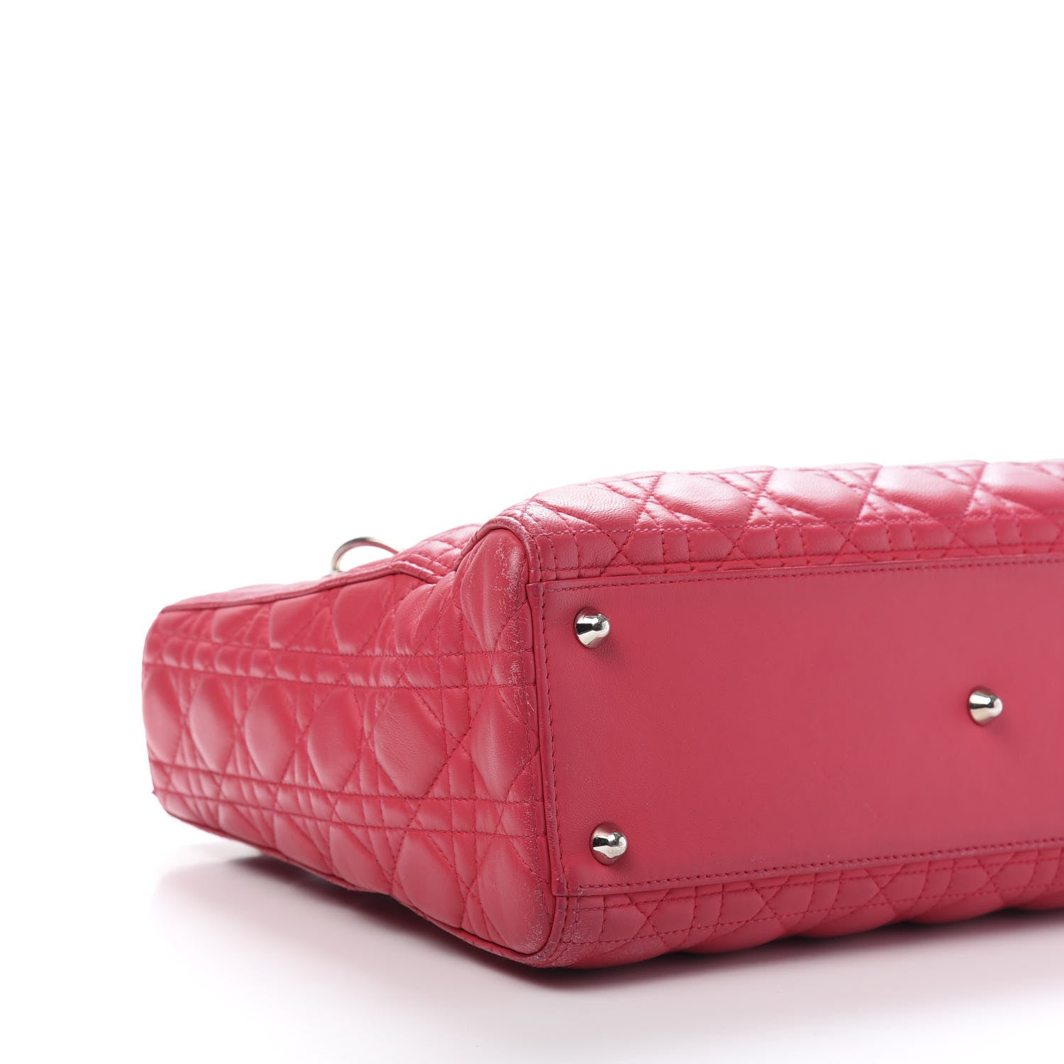 Christian Dior Lambskin Cannage Large Lady Dior Fuchsia 10 of 25