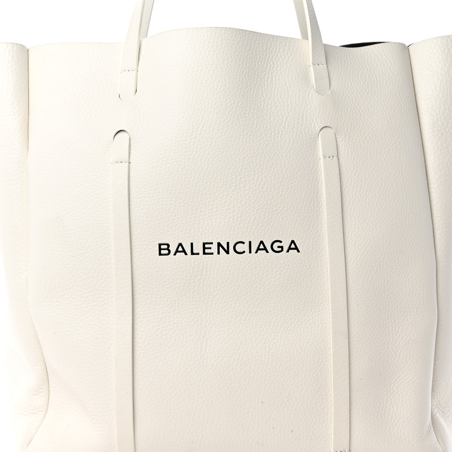 Smooth Calfskin Double Sided Medium Everyday Tote Optic White Black