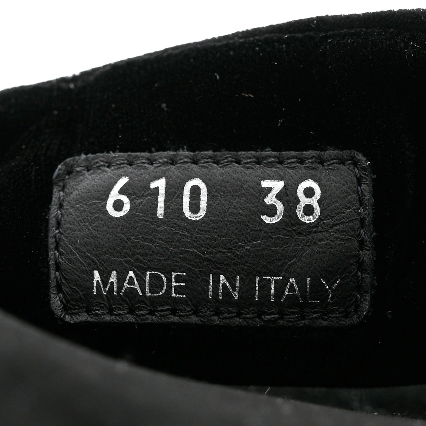 Velvet Logo Lug Sole 20mm Slide Sandals 38 Black