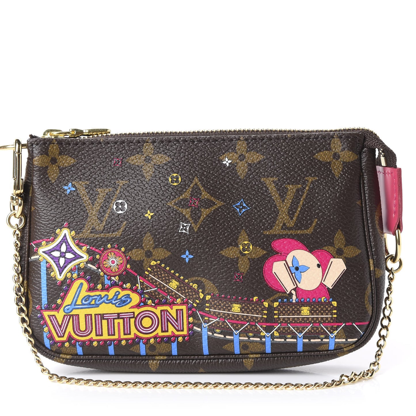 Monogram 2020 Christmas Animation Roller Coaster Mini Pochette Accessories Pivoine