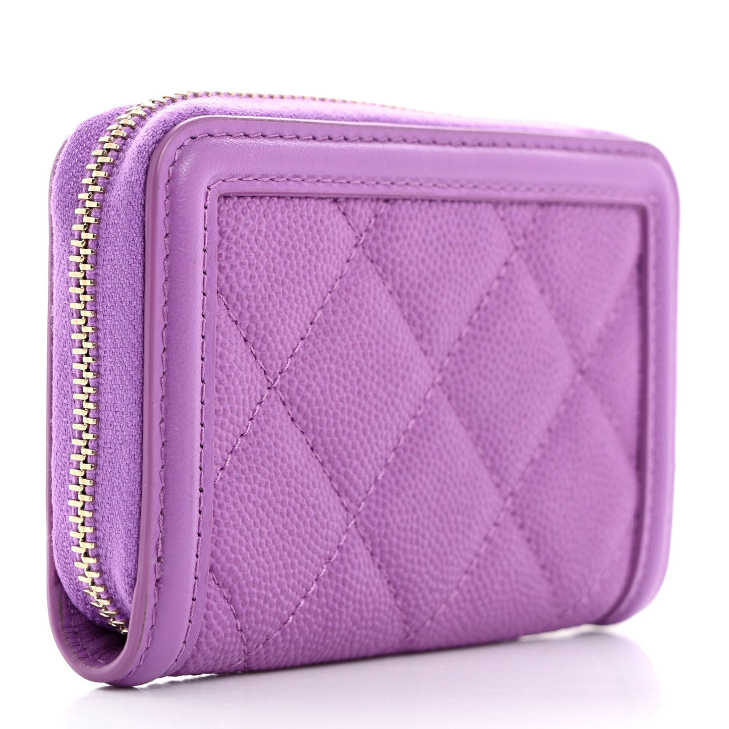 Caviar Quilted Filigree Coin Purse Purple