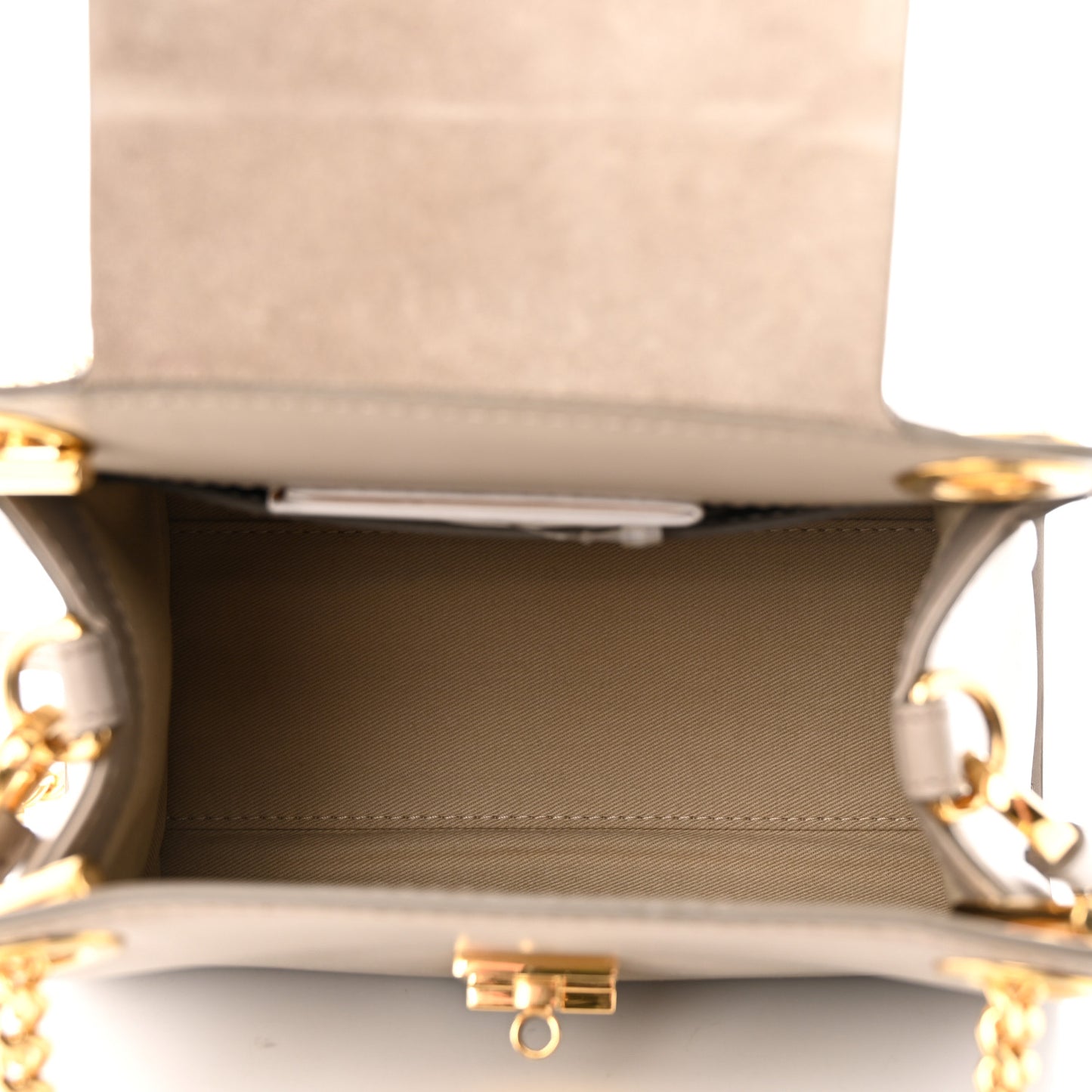 Shiny Calfskin Mini Annie Shoulder Bag Motty Grey
