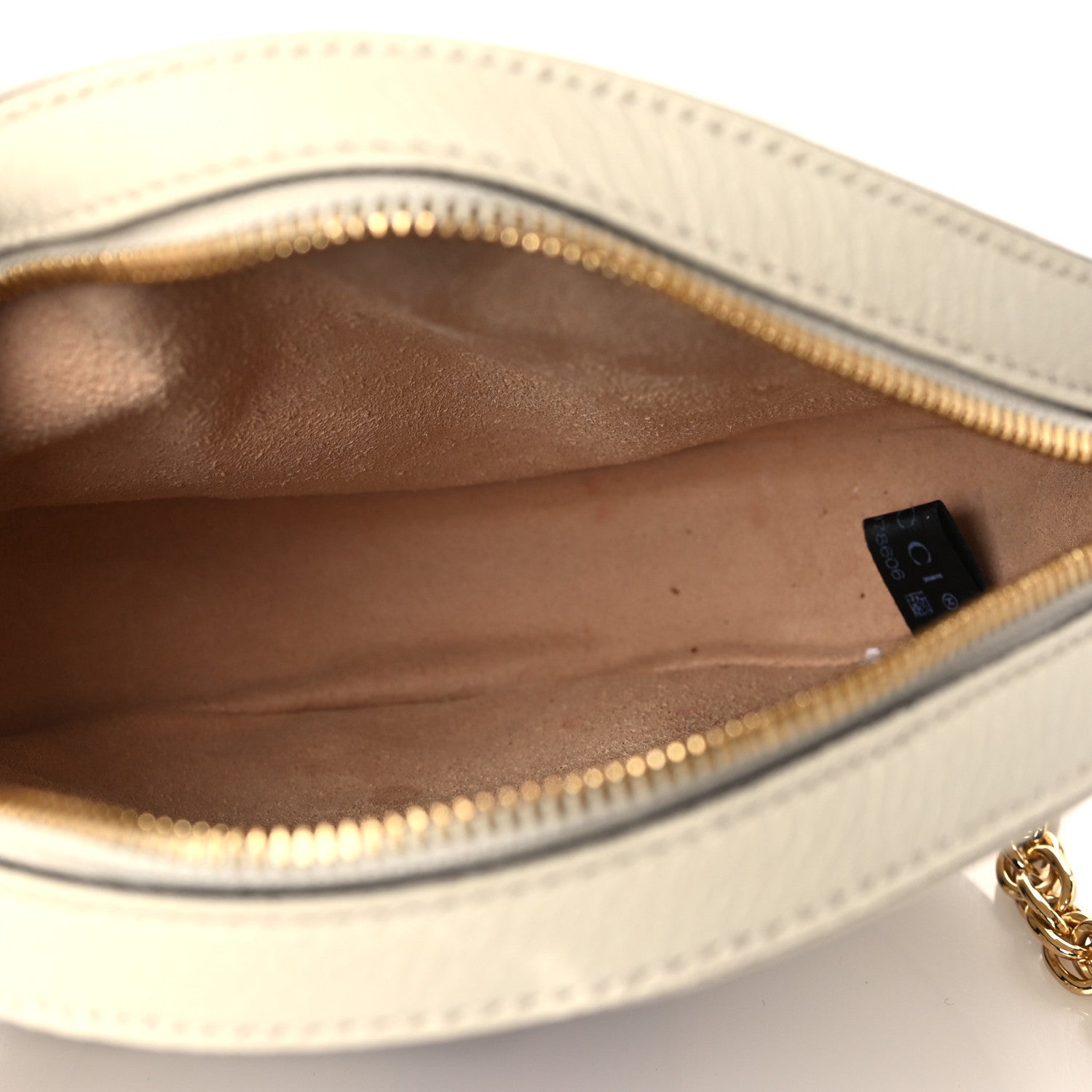 Gucci Textured Calfskin Web Mini Ophidia Round Shoulder Bag Mystic White 5 of 10