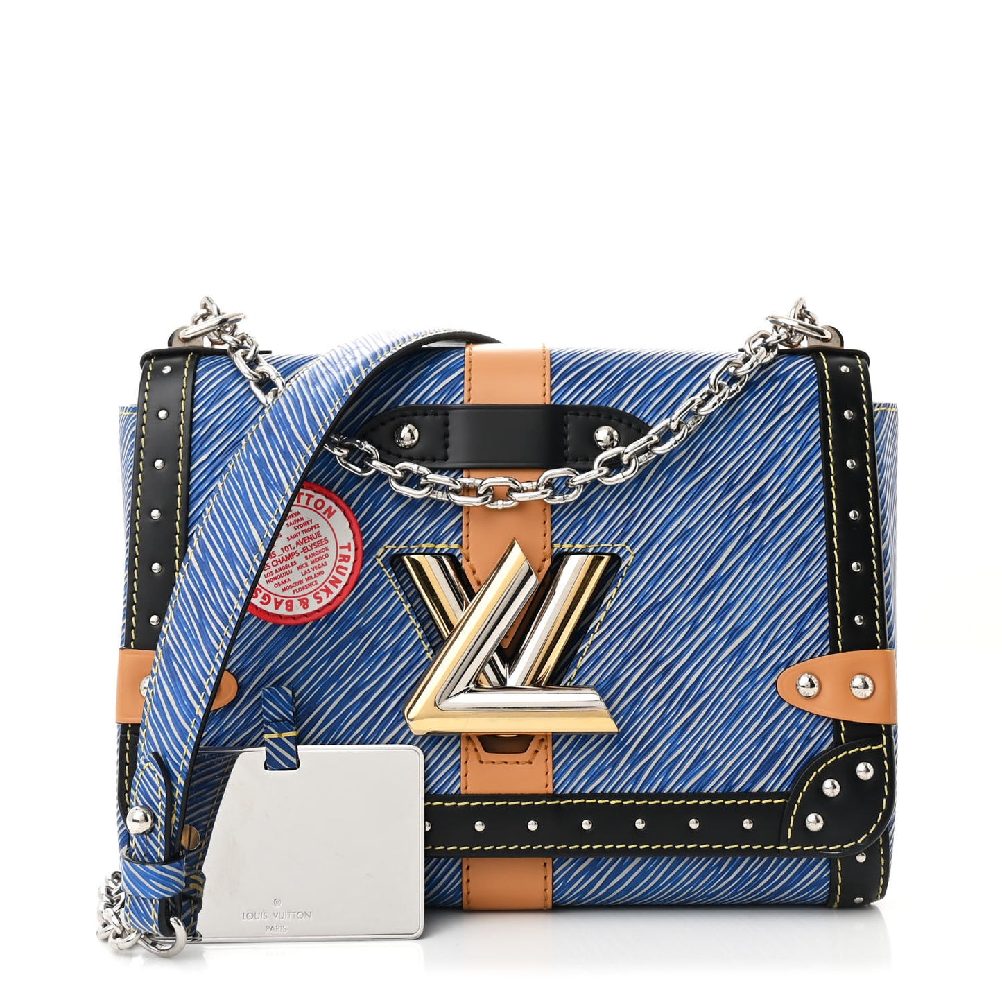 Epi Complice Trunks and Bags Twist Shoulder Bag MM Denim Light
