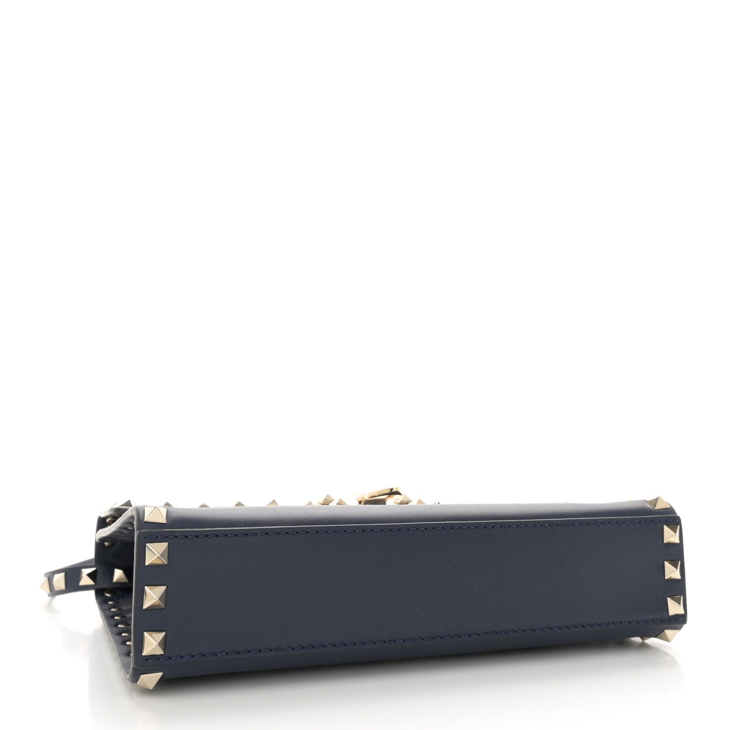 Vitello Medium Rockstud Flip Lock Crossbody Bag Pure Blue