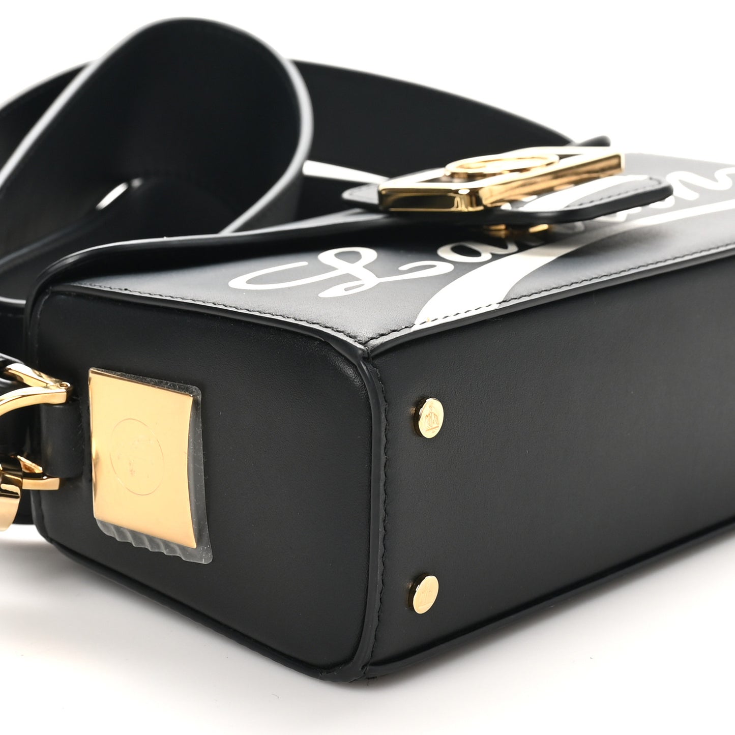 Calfskin Logo Nano Pencil Bag Black