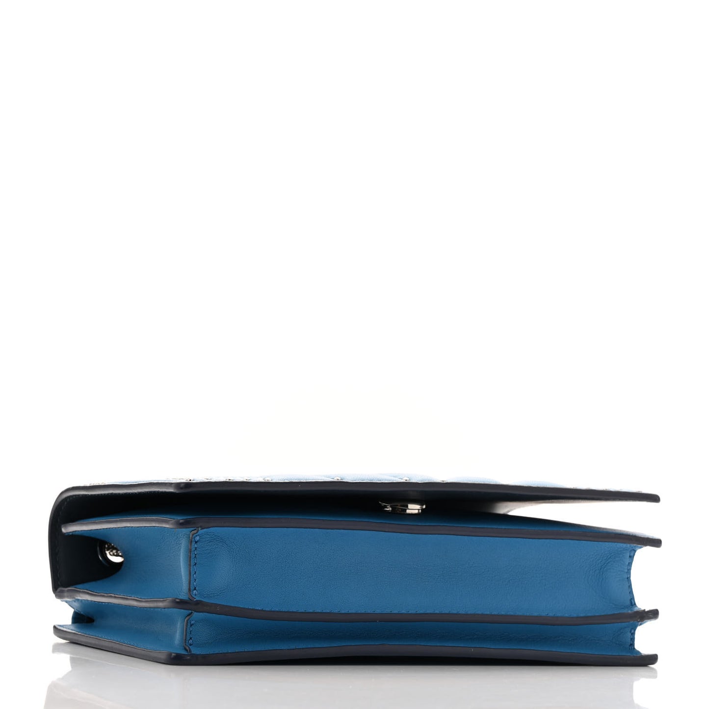 Lambskin Diamond Disco Flap Crossbody Bag Blue