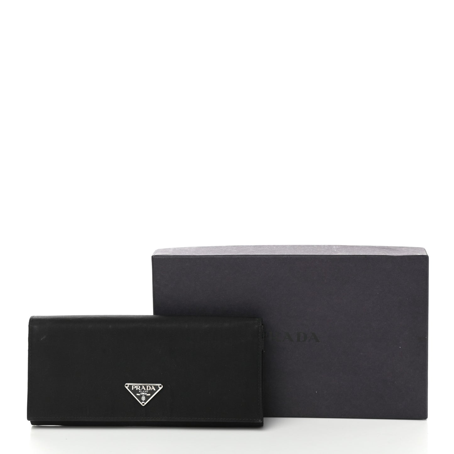 Tessuto Nylon Saffiano Flap Wallet Black