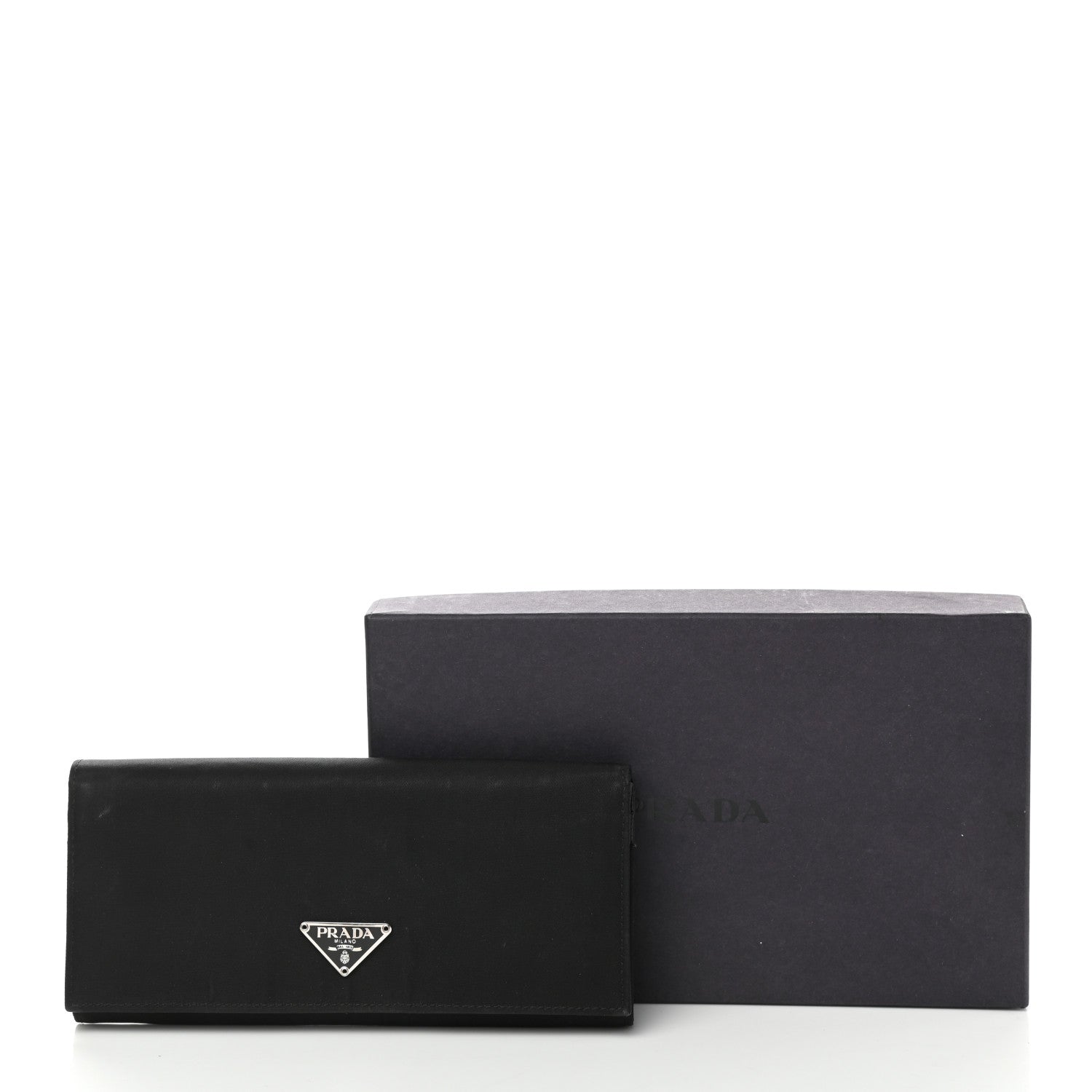 Prada Tessuto Nylon Saffiano Flap Wallet Black 8 of 8