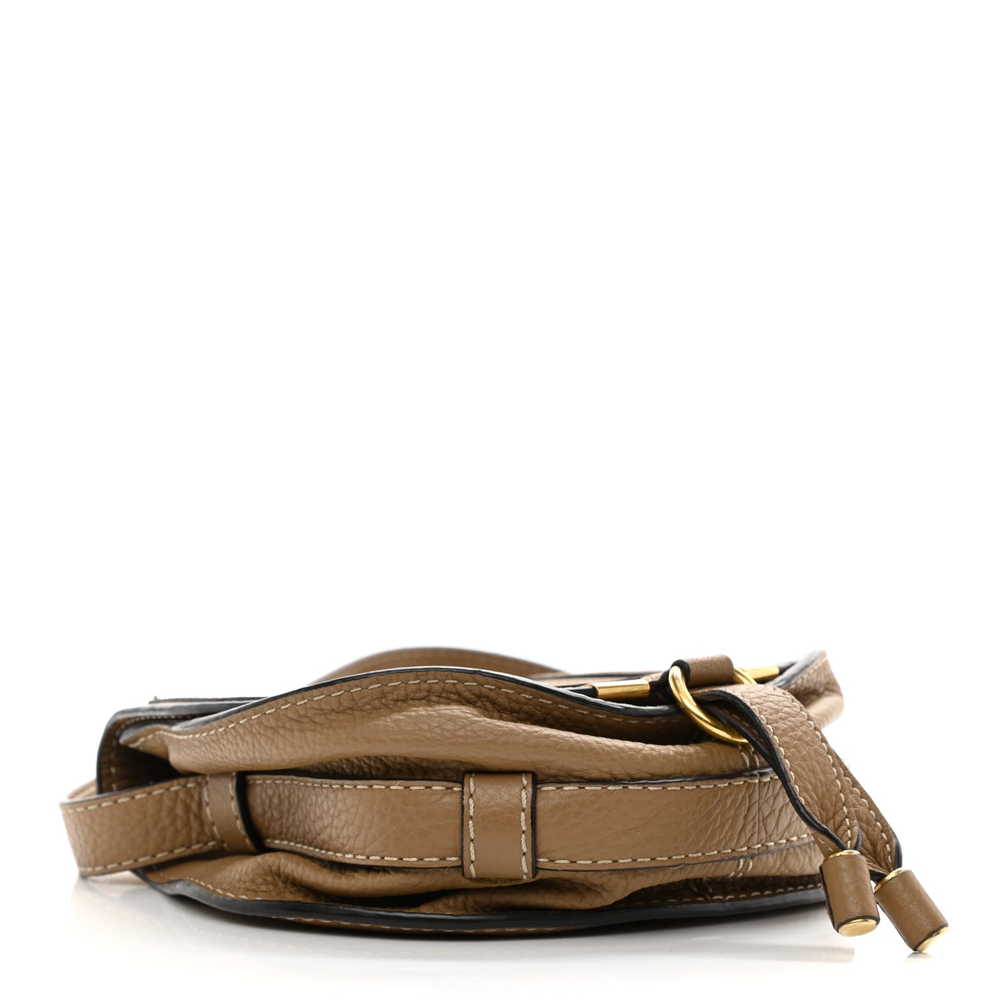 Calfskin Mini Marcie Round Crossbody Bag Nut