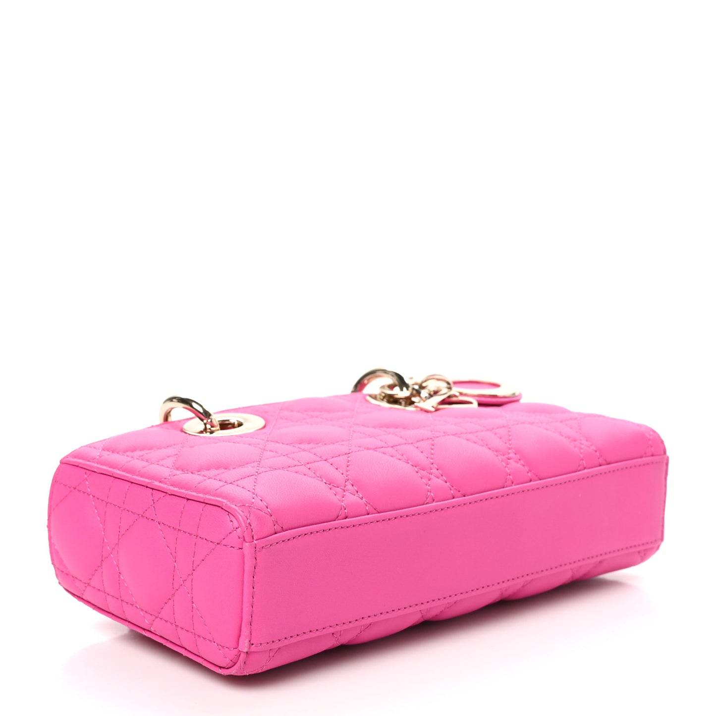 Lambskin Cannage Small Lady D-Joy Fuchsia
