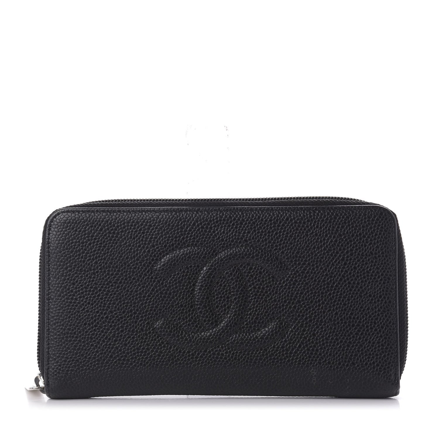 Caviar Timeless CC Large Gusset Zip Around Wallet Black