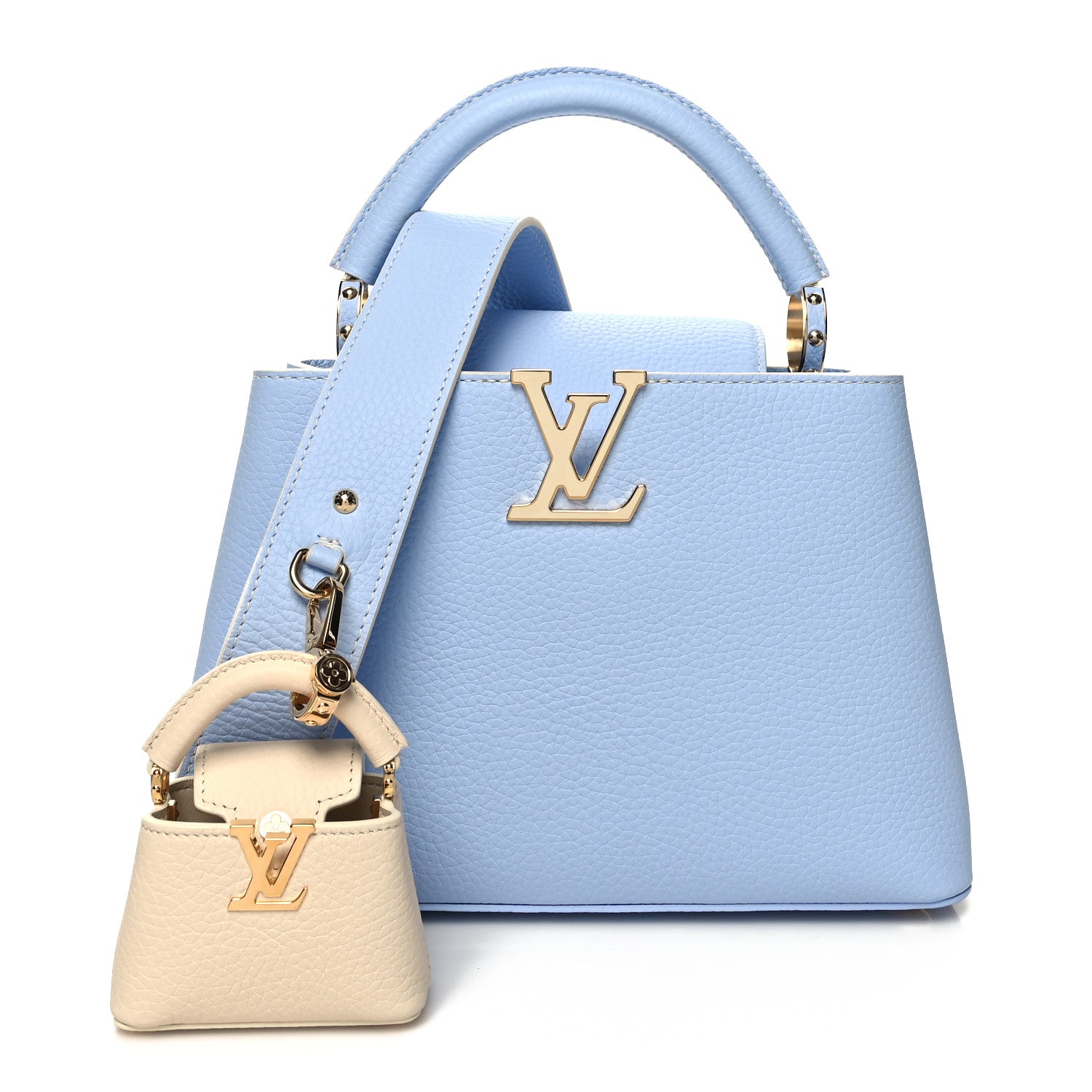 Louis Vuitton Taurillon MiniMe Capucines BB Candy Blue 1448073