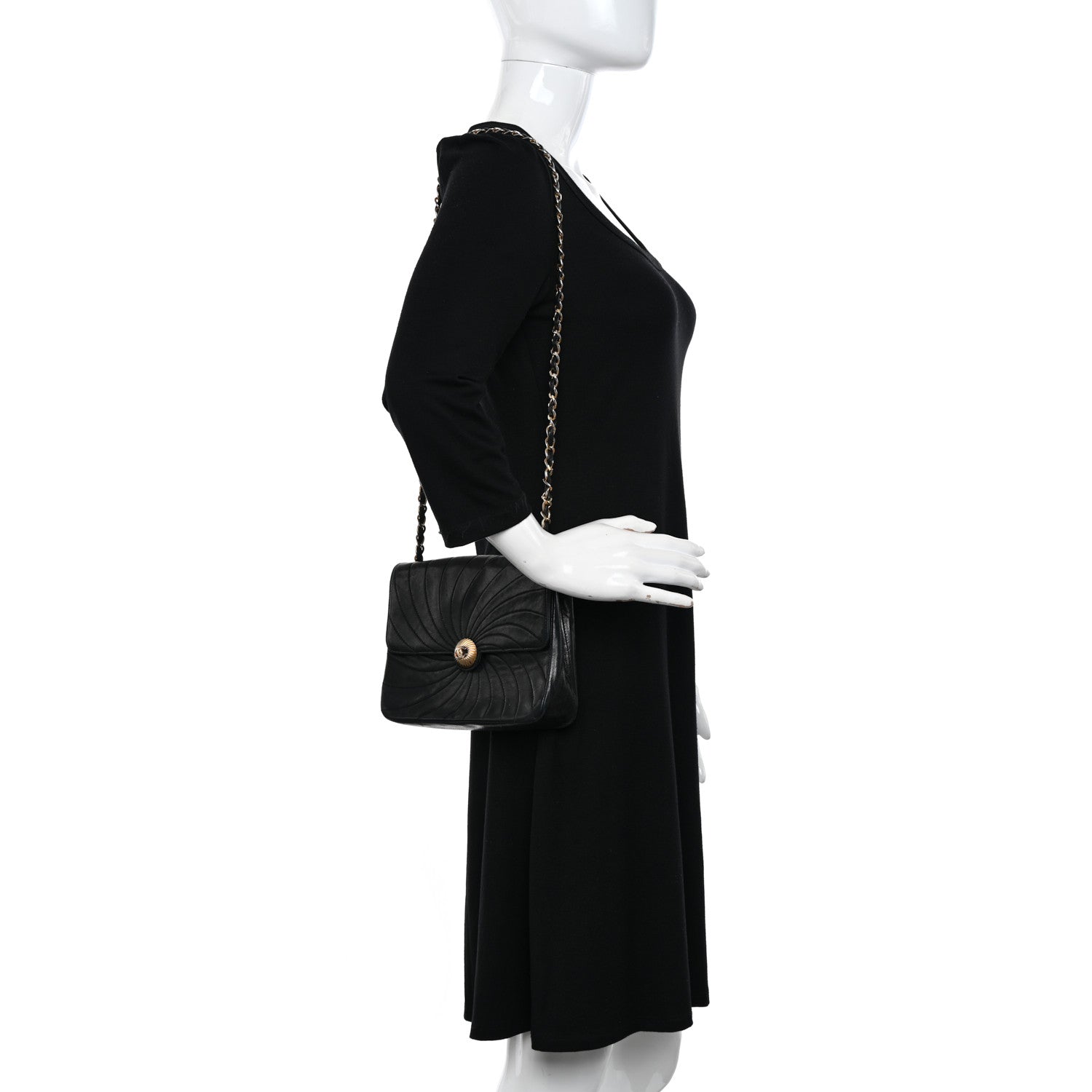 Chanel Lambskin Stitched Single Flap Black 2 of 16