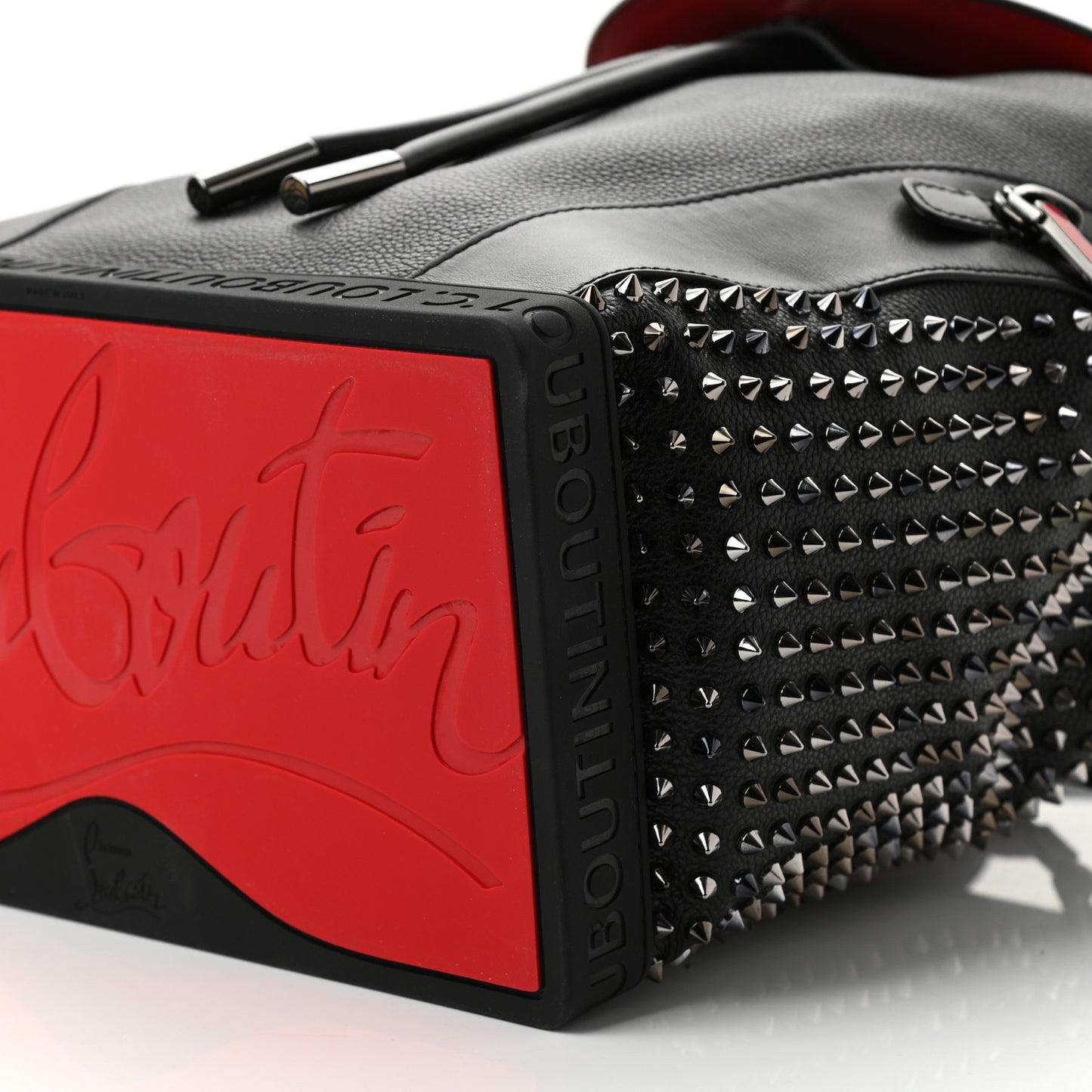 Calfskin Spiked Explorafunk Backpack Black