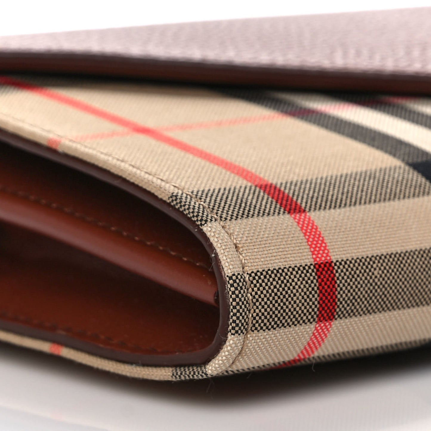 Vintage Check Grainy Calfskin Hanna Crossbody Tan
