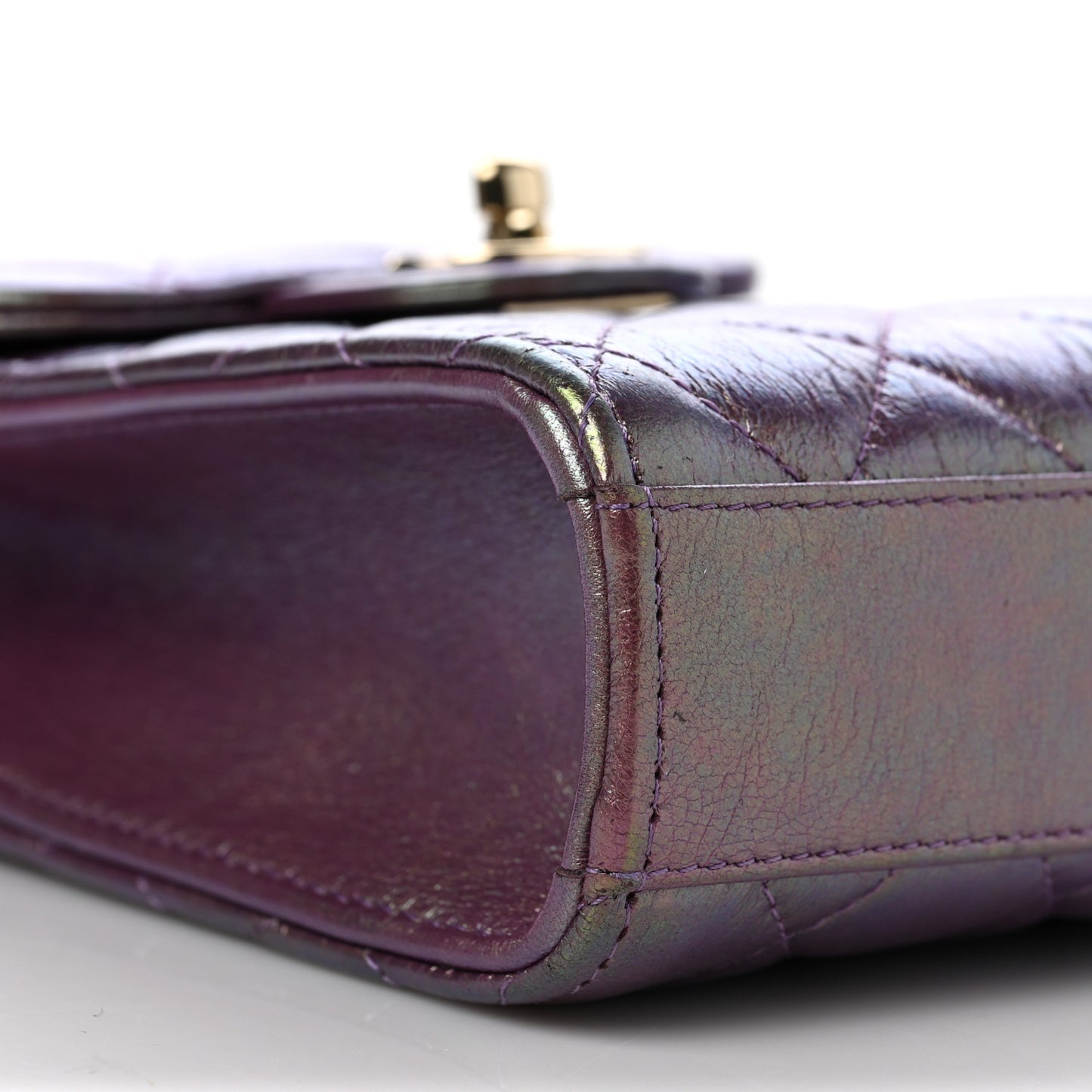 Iridescent Lambskin Quilted CC Phone Holder