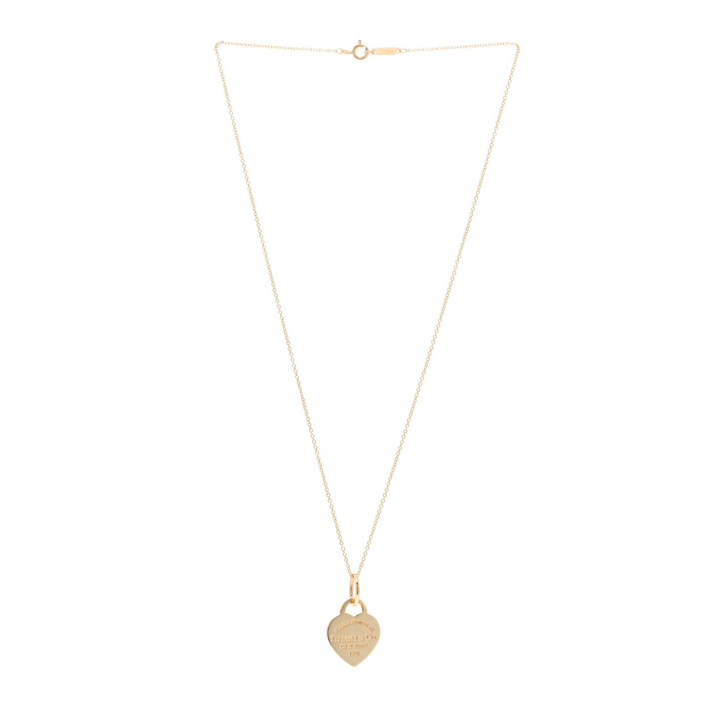 18K Yellow Gold Return to Tiffany Heart Tag Pendant Necklace