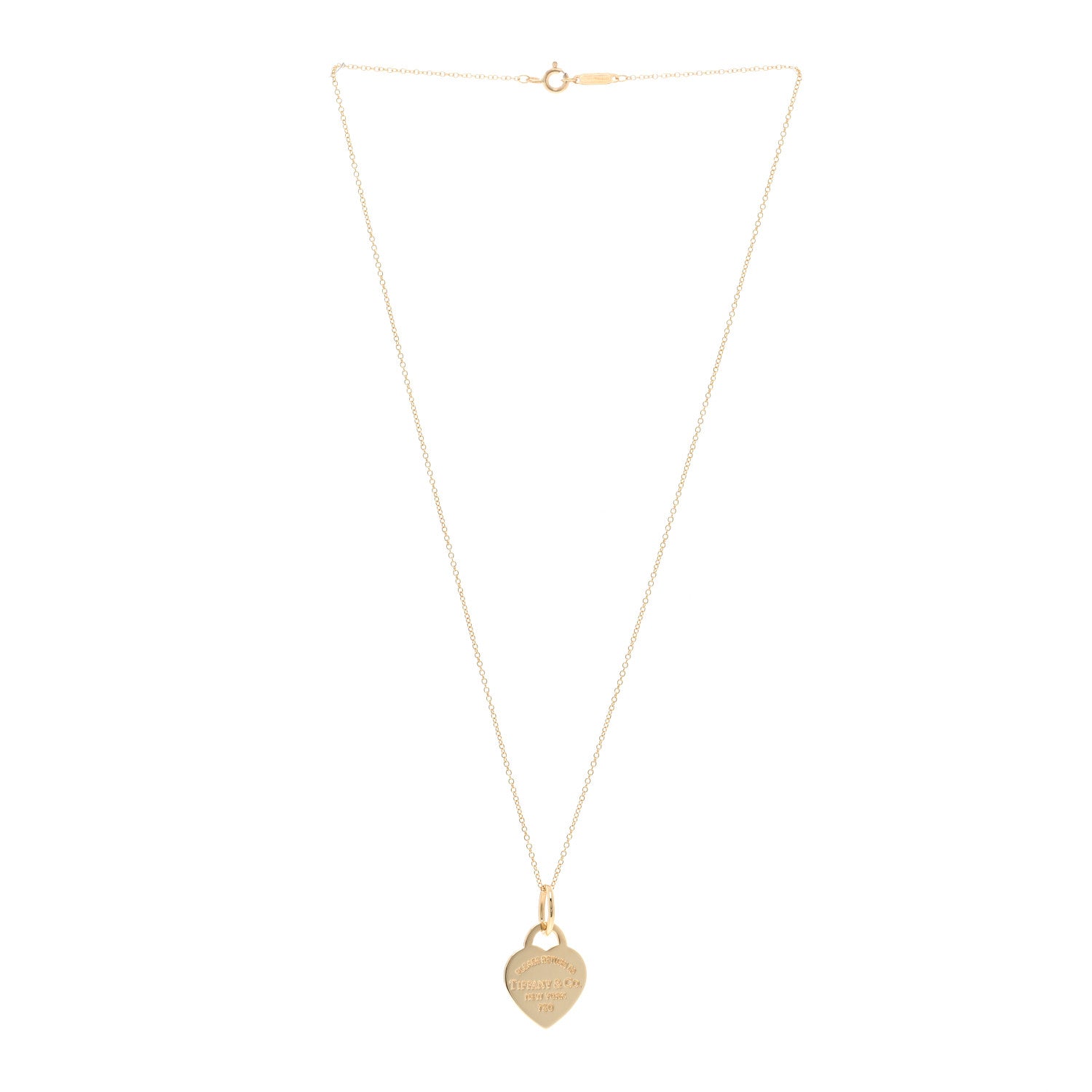 Tiffany 18K Yellow Gold Return to Tiffany Heart Tag Pendant Necklace 3 of 6