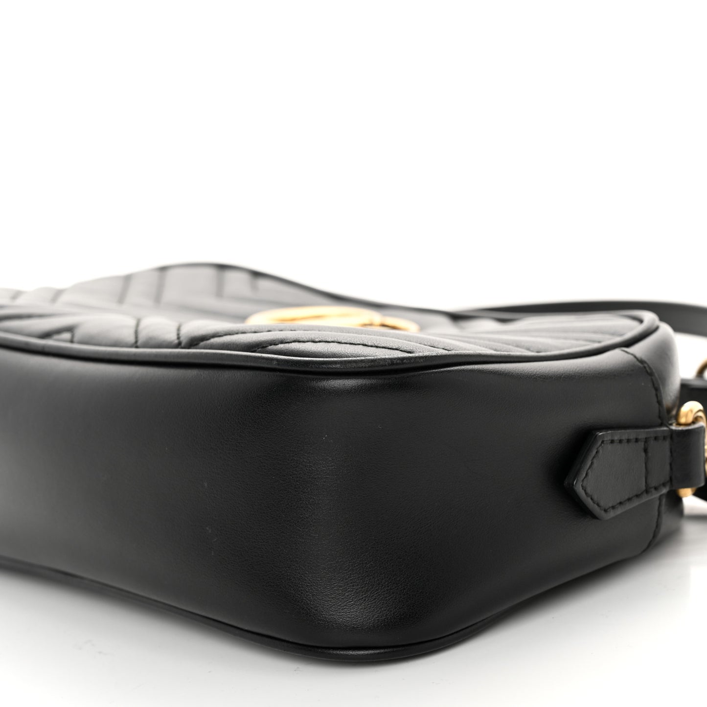 Calfskin Matelasse Small GG Marmont Chain Shoulder Bag Black