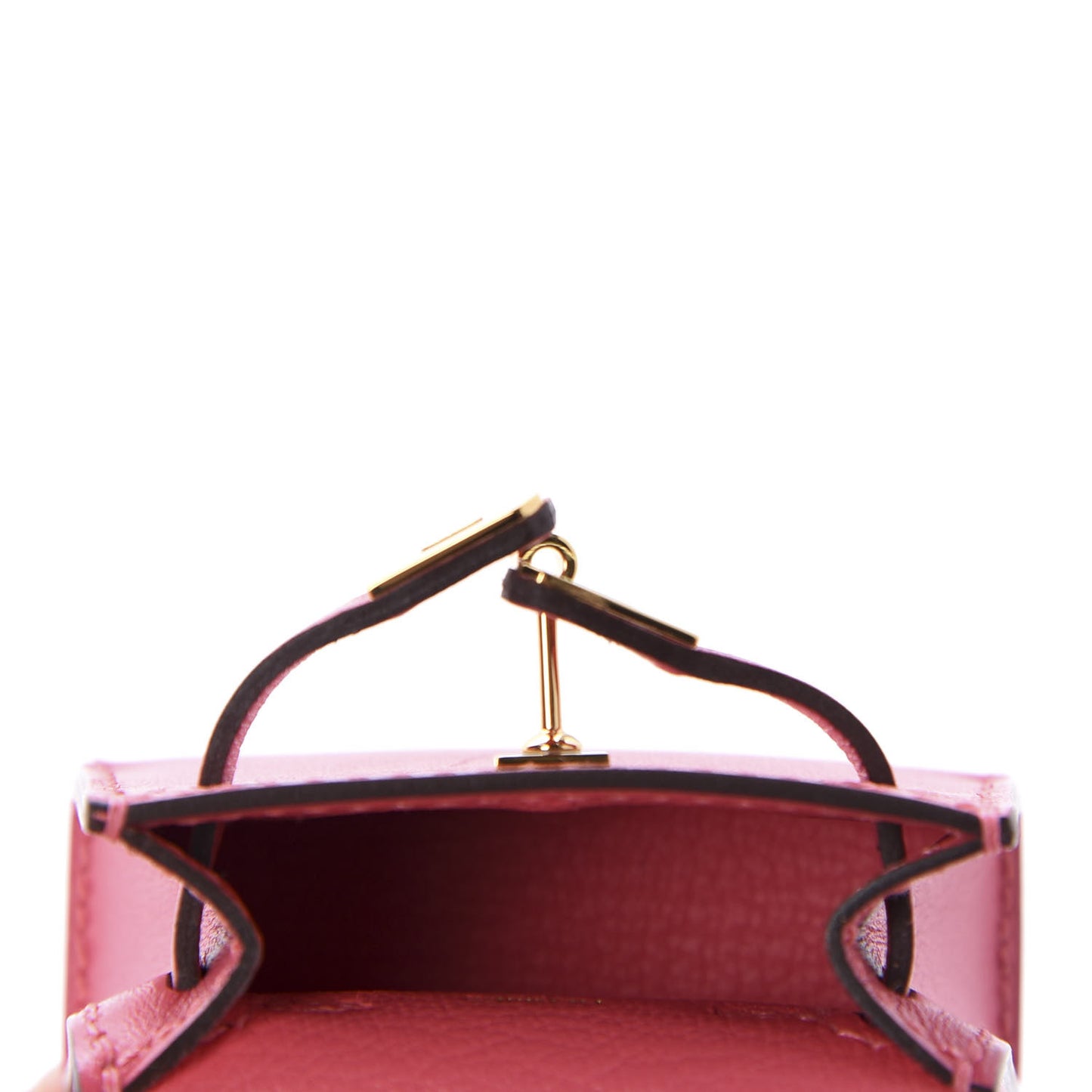 Tadelakt Mini Kelly Twilly Bag Charm Rose Lipstick