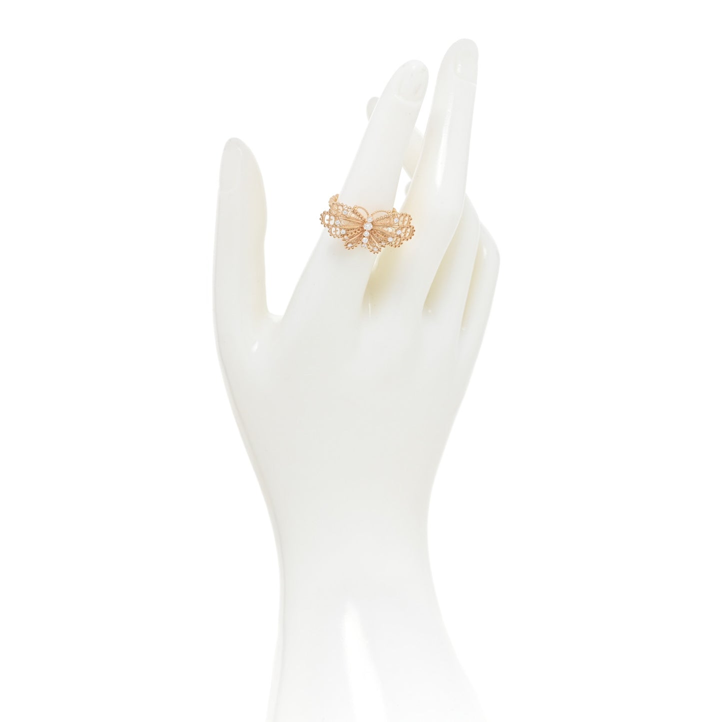 18K Yellow Gold Diamond Butterfly Ring 53 6.25