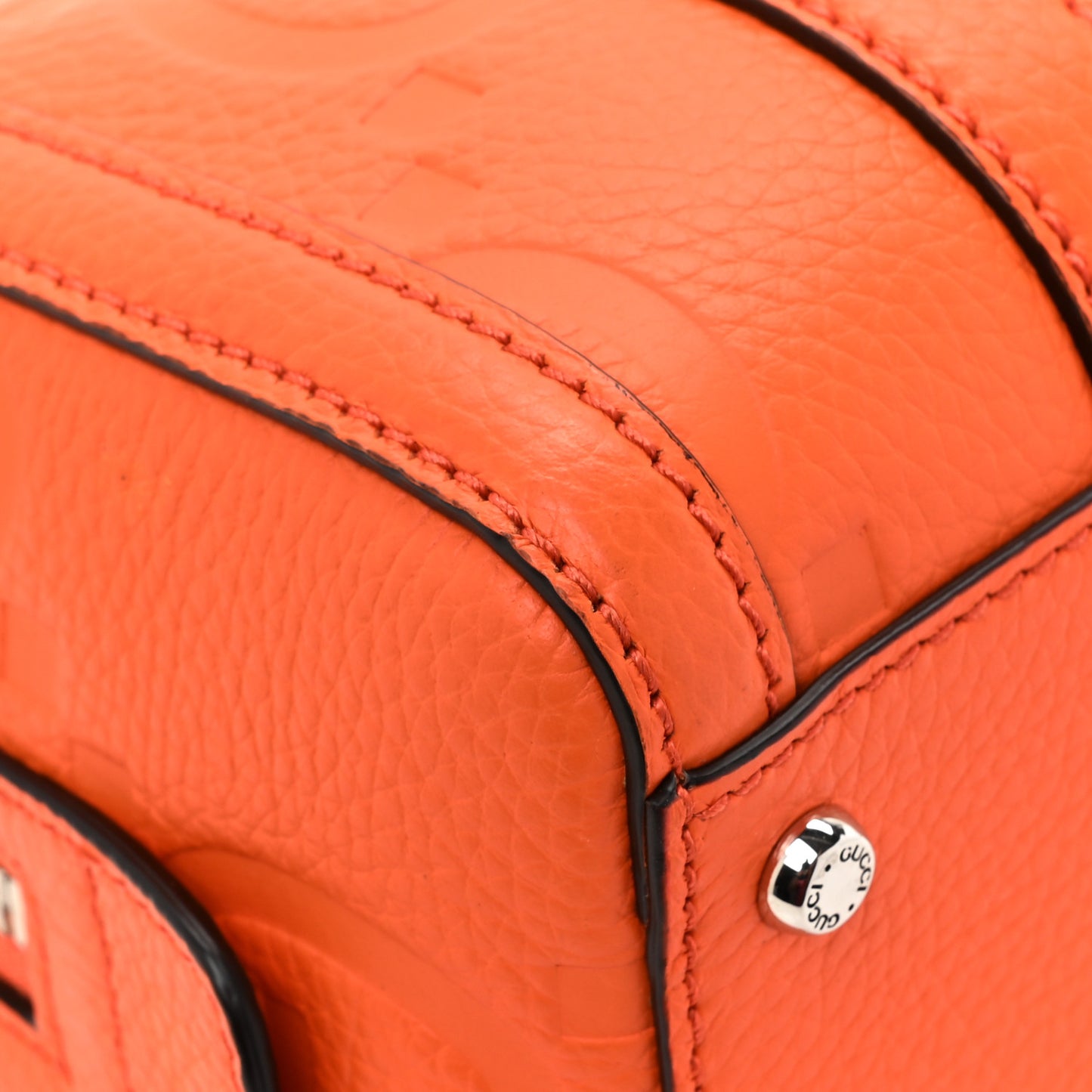Piuma Calfskin Jumbo GG Embossed Mini Duffle Bag Good Orange