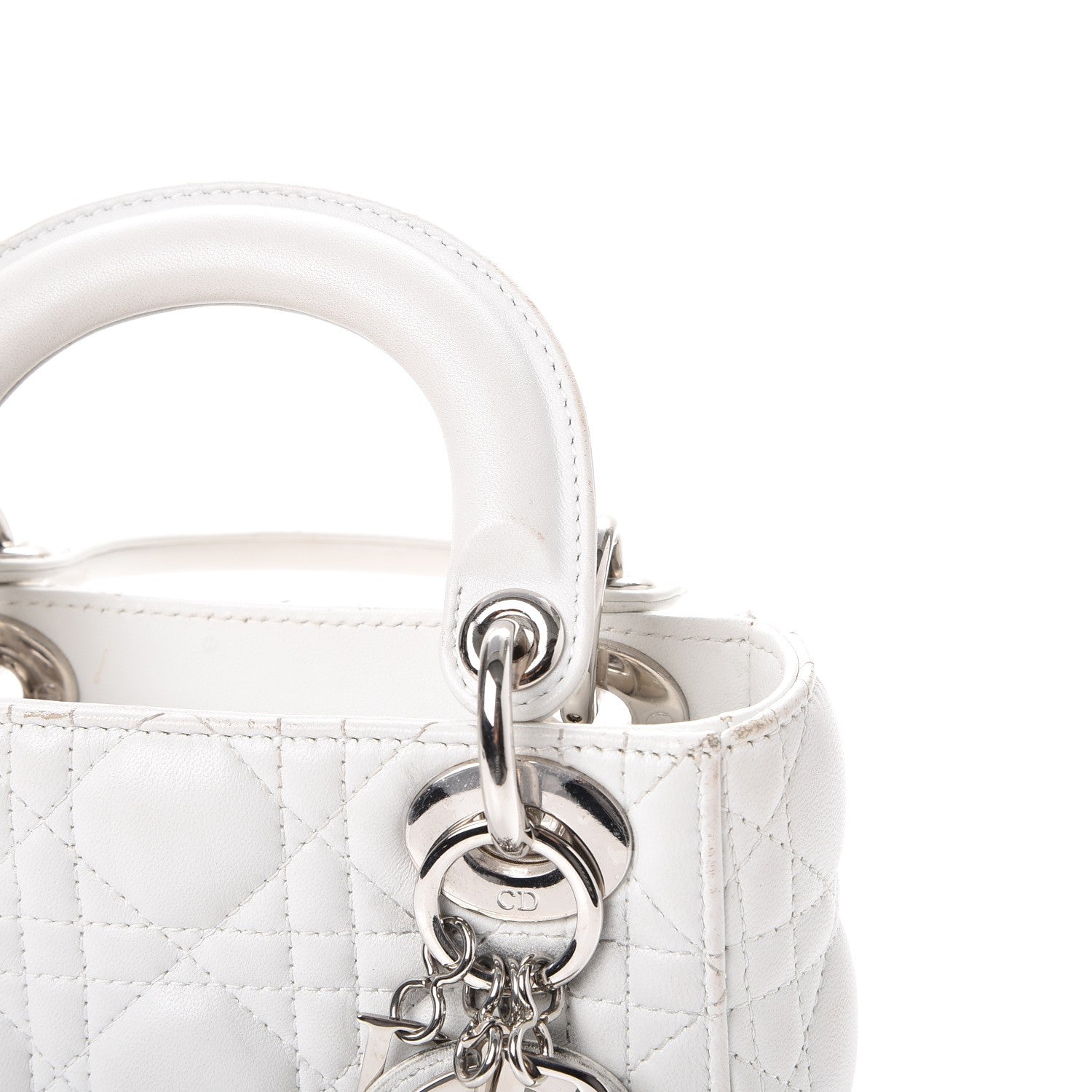 Christian Dior Lambskin Cannage Mini Lady Dior White 10 of 18