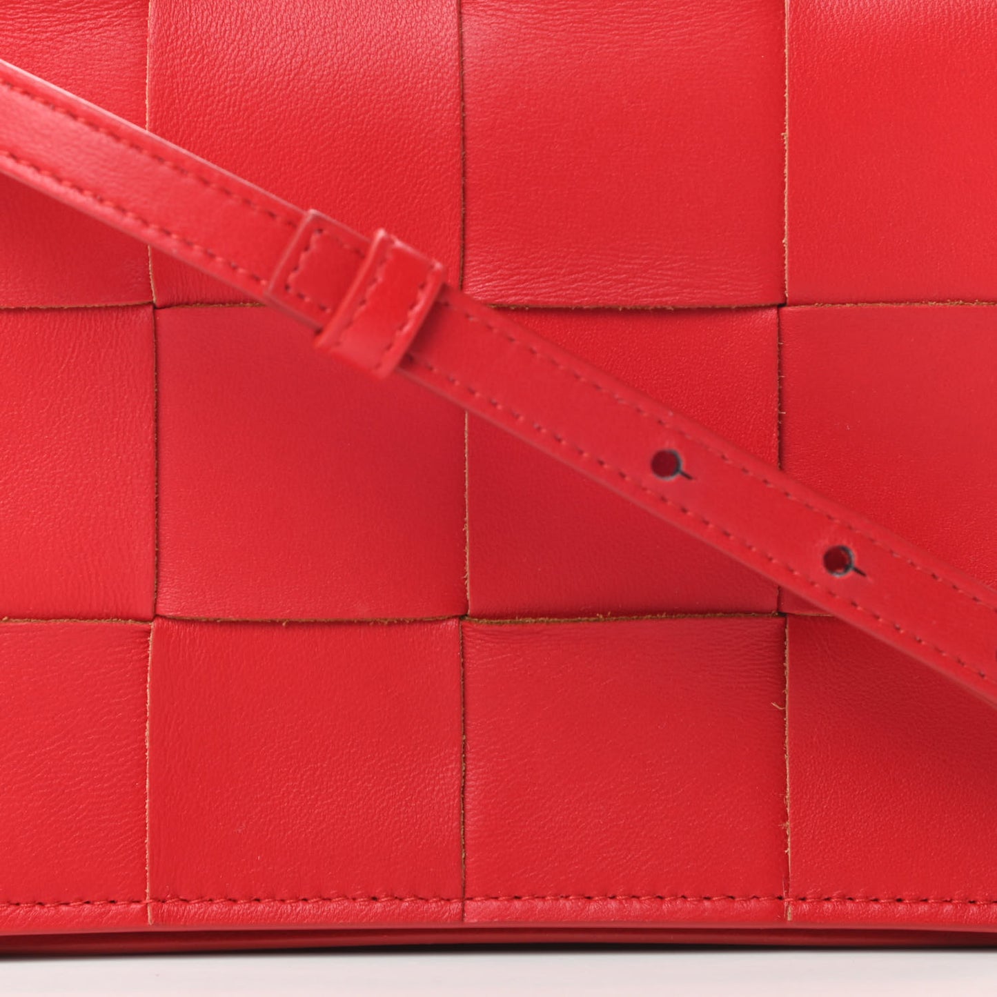 Lambskin Maxi Intrecciato Mini Cassette Crossbody Bag Bright Red