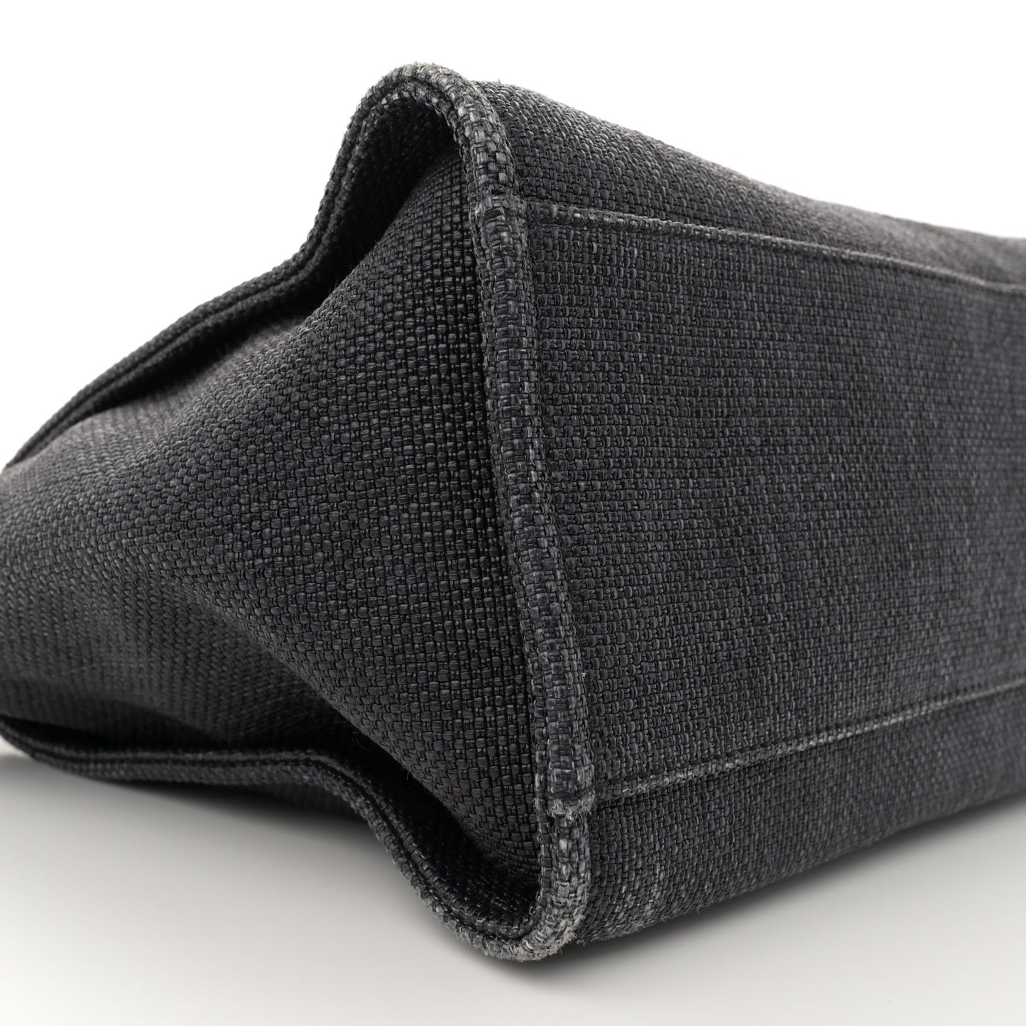 Woven Straw Raffia Medium Deauville Tote Black
