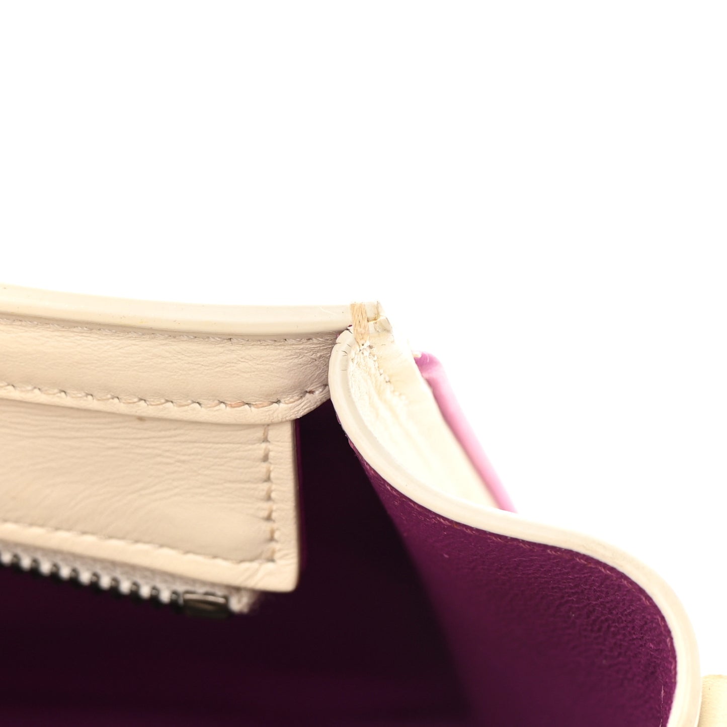 Smooth Calfskin Nano Luggage White Magenta