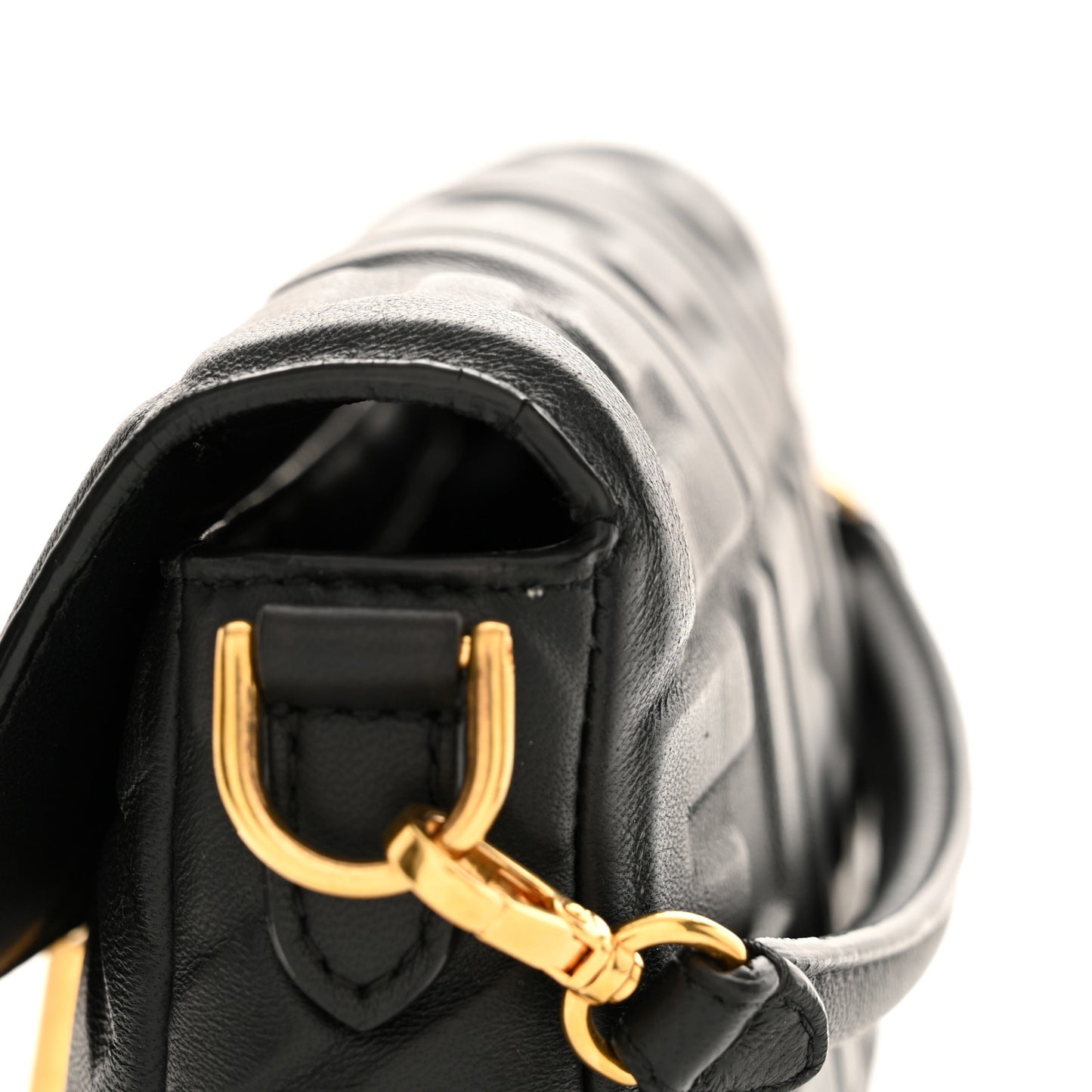 Nappa FF 1974 Embossed Mini Baguette Black
