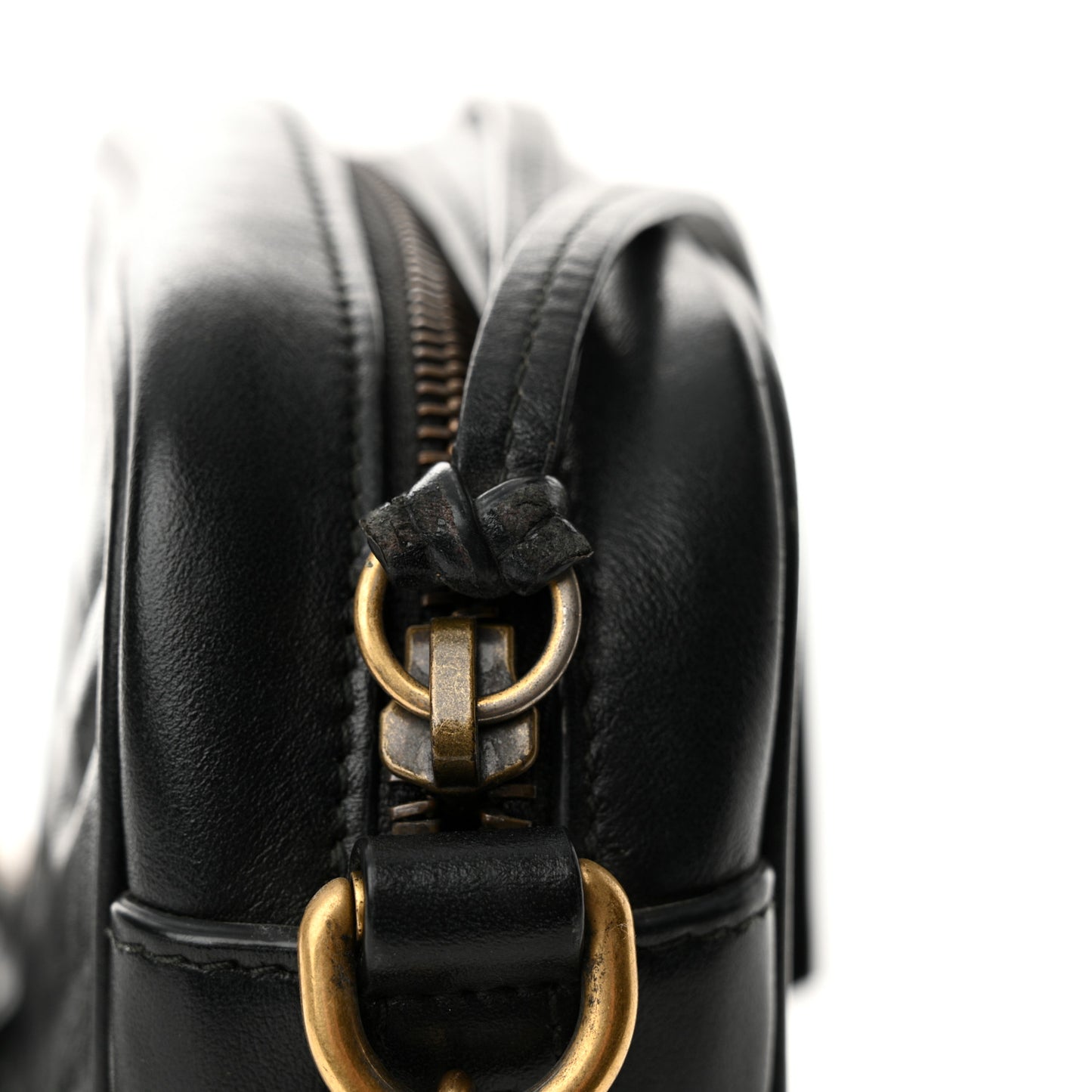Calfskin Matelasse Mini GG Marmont Chain Shoulder Bag Black