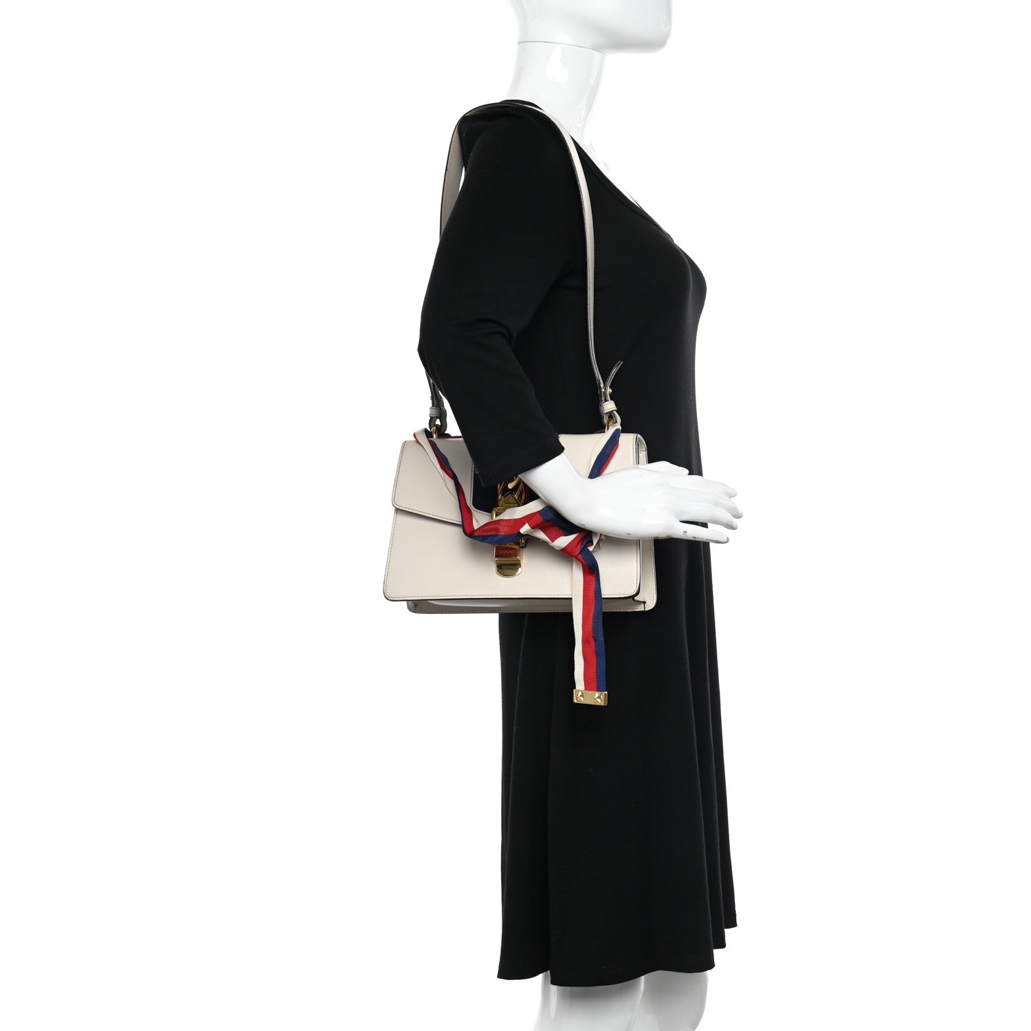 Gucci Calfskin Small Sylvie Shoulder Bag Off White 2 of 15