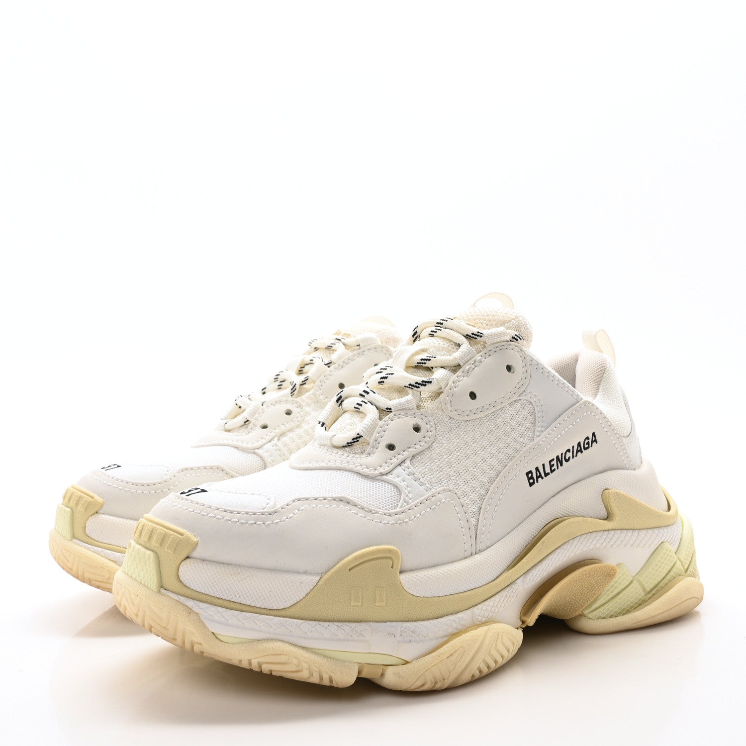 Balenciaga Fabric Mesh Womens Triple S Sneakers 37 White 4 of 8