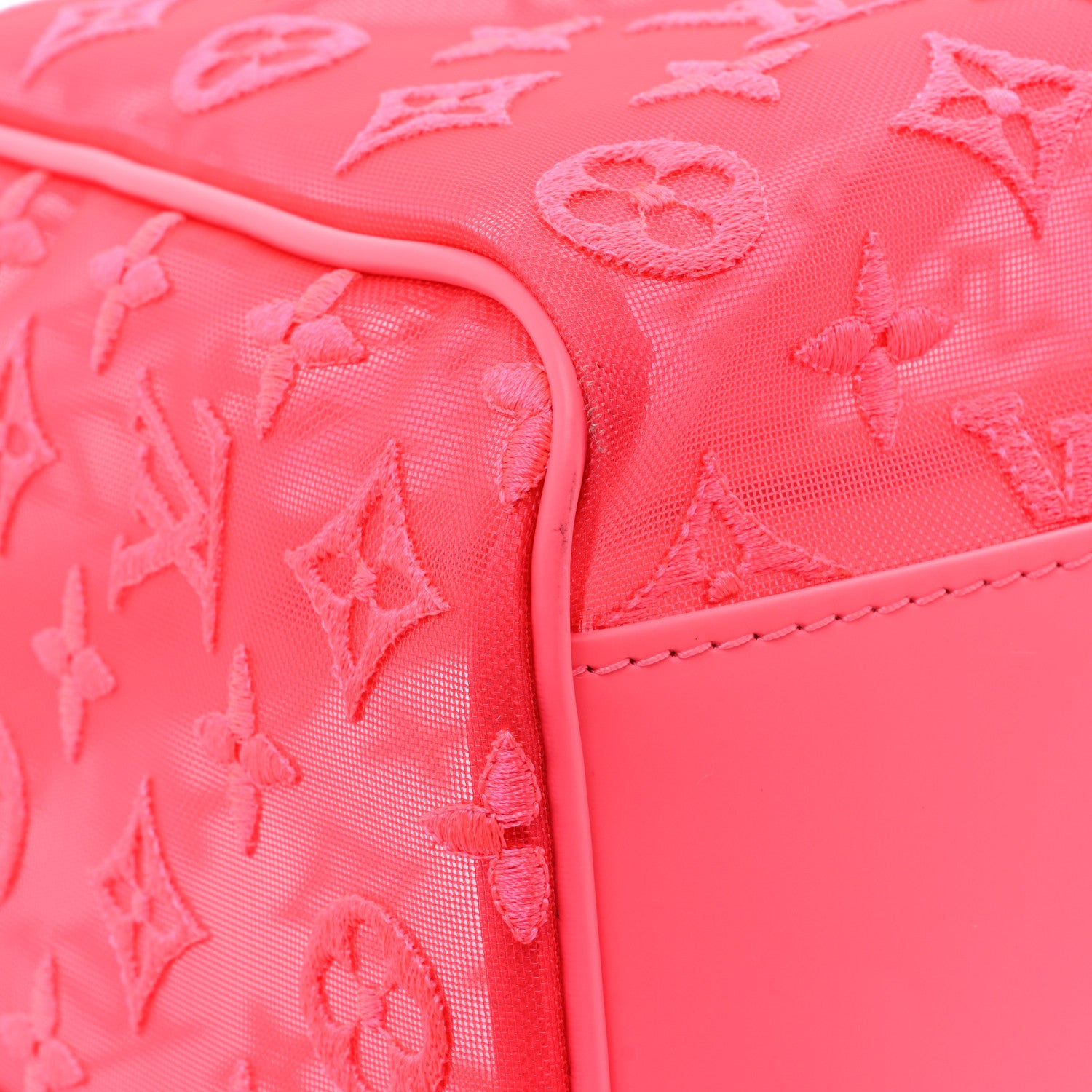 Louis Vuitton Monogram Fluo See Through Keepall Bandouliere 50 Rose 11 of 14