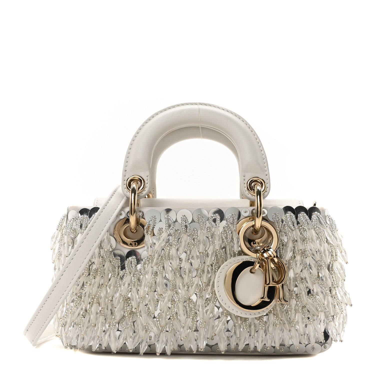 Christian Dior Lambskin Sequin Beaded Embroidered Micro Lady D-Joy