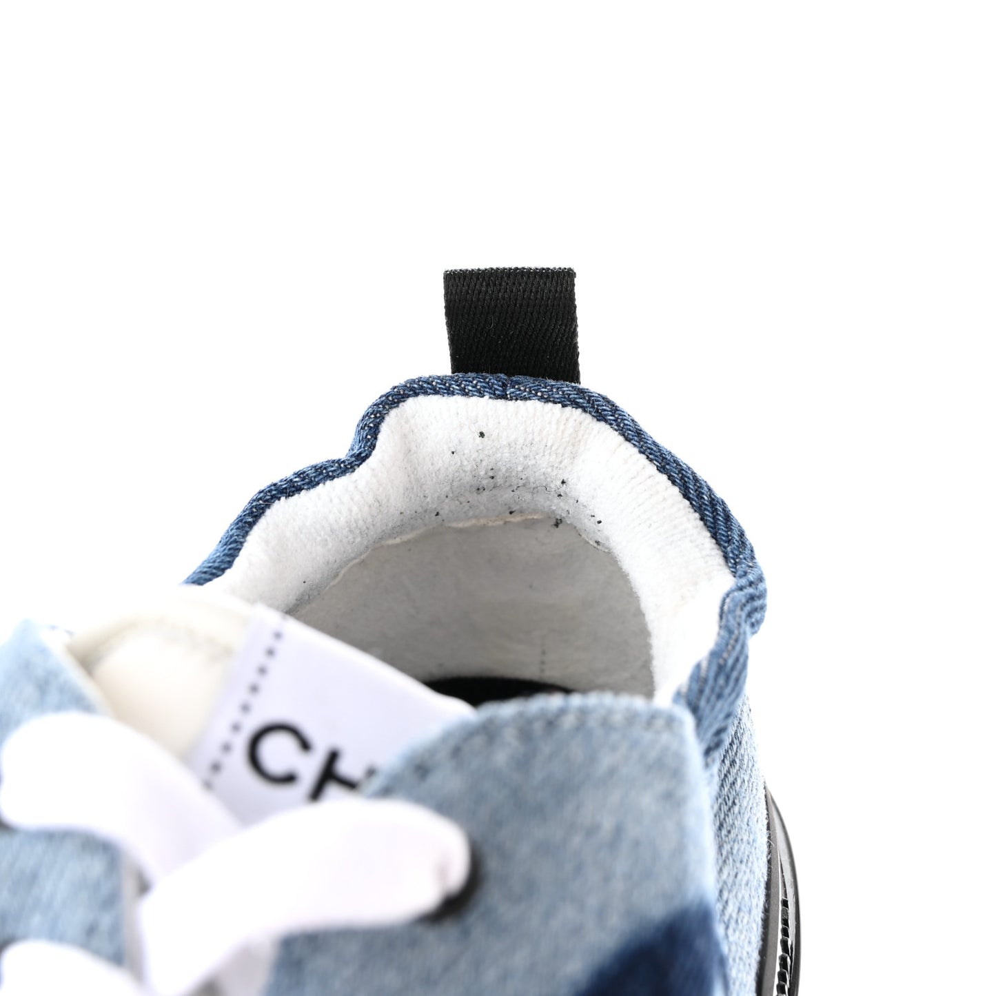 Denim Suede Calfskin Womens CC Sneakers 37 Dark Blue