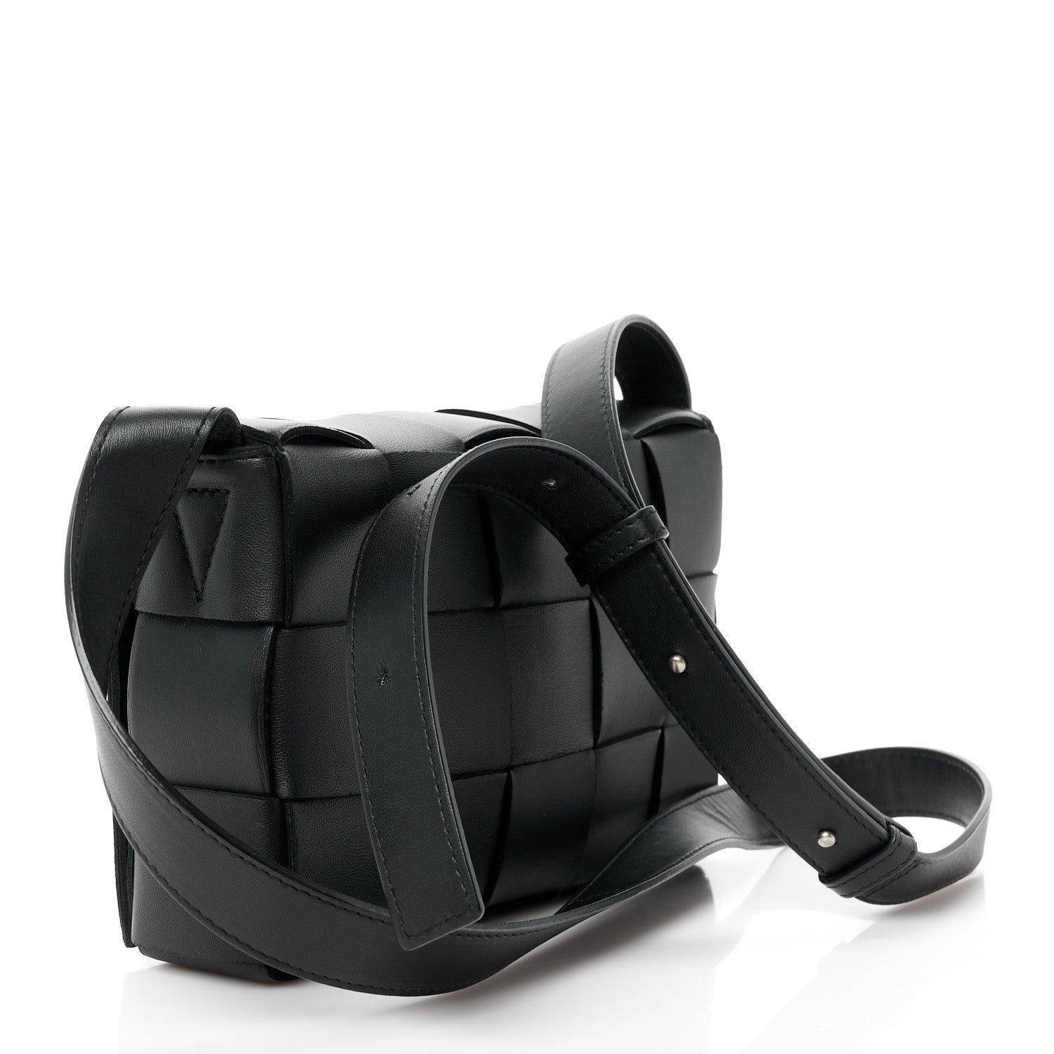 Bottega Veneta Lambskin Maxi Intrecciato Cassette Crossbody Bag Black 3 of 11