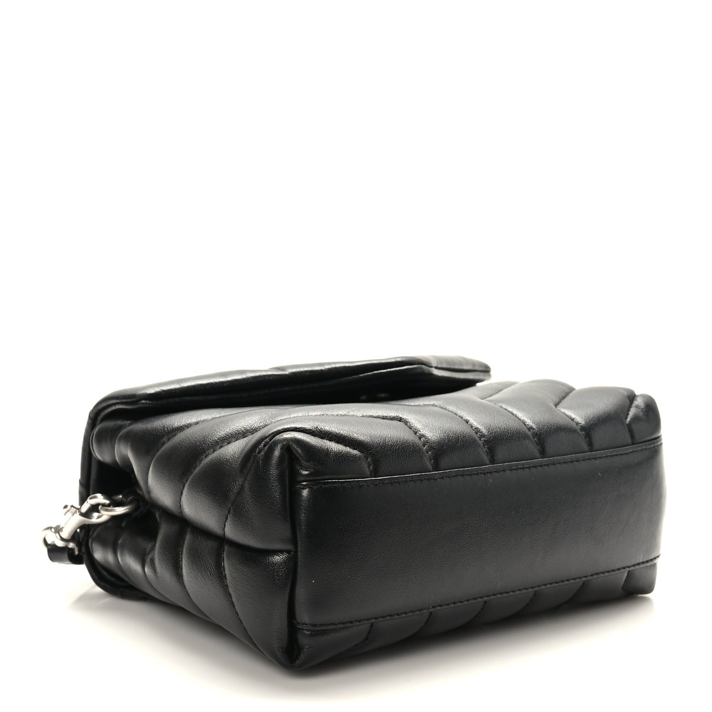Calfskin Y Quilted Monogram Toy Loulou Crossbody Bag Black