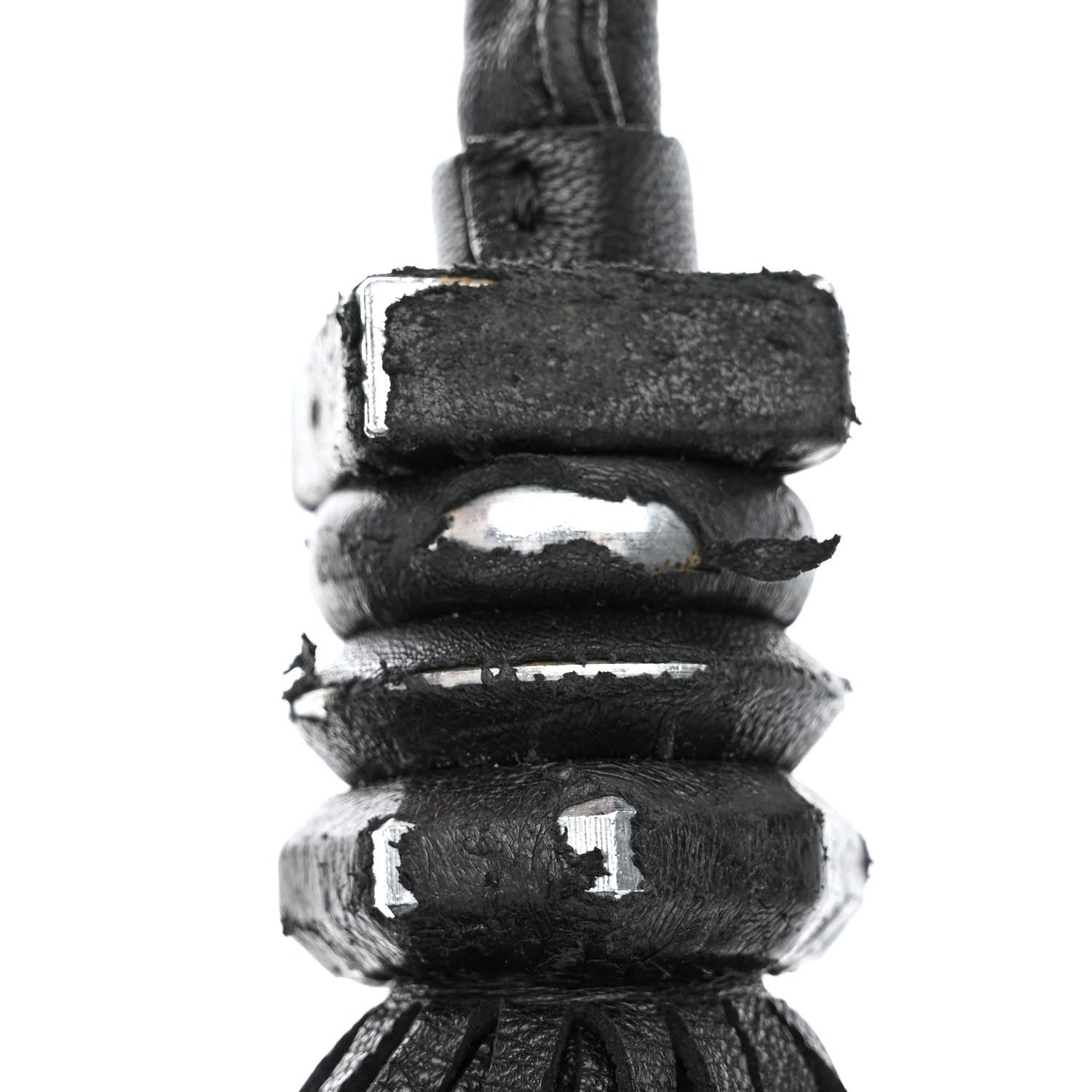 Christian Louboutin Lambskin Plated Fringed Tinzita Shoulder Bag Black 15 of 15