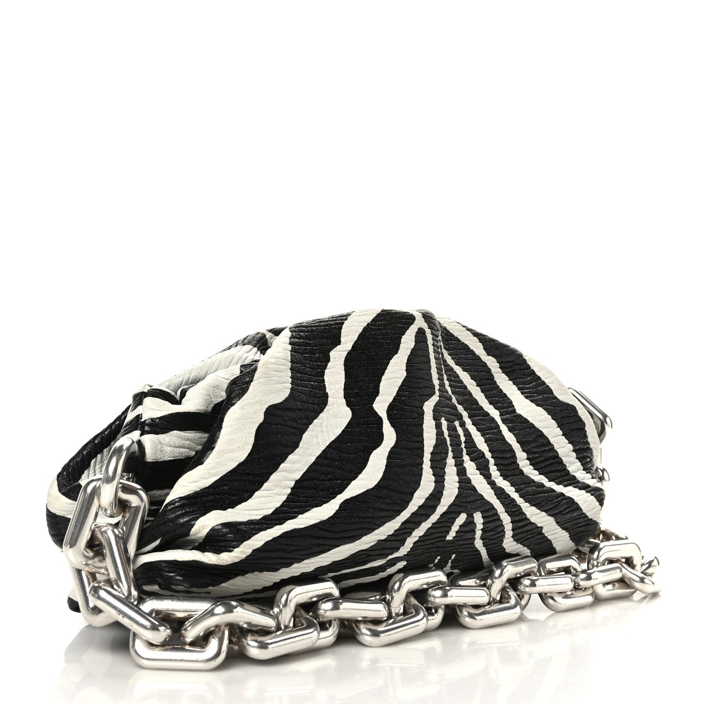 Nappa Zebra Print The Pouch Oversized Clutch White Black