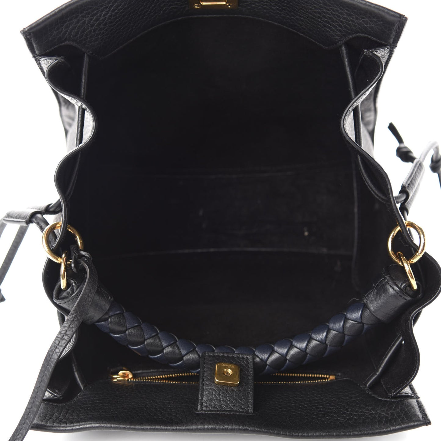 Heavy Grain Small Iris Tote Black
